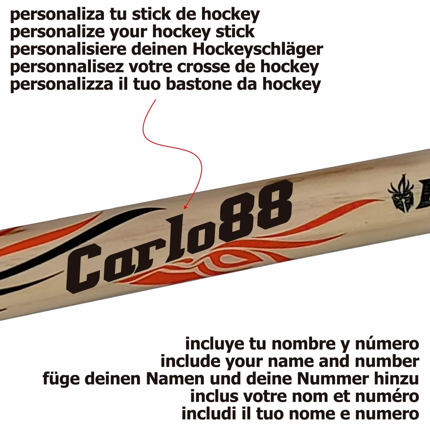 Stick de Hockey Fury Hard Profesional Rígido Peso Medio-Alto Mango Hickory Mayor Grosor Pala Laminada Fibra Exterior