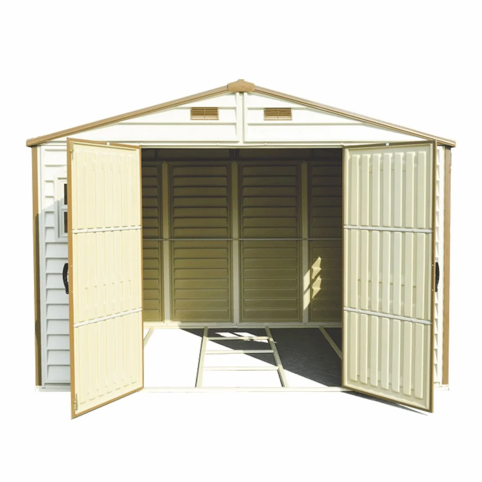 Duramax Cobertizo de vinilo 10x8 pies marfil y marrón (30214-4)