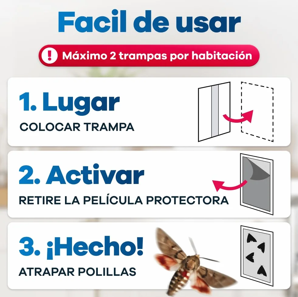 Gerobug Trampa Polillas Alimentos 10 Unidades - Trampa de feromonas para Protección de Alimentos