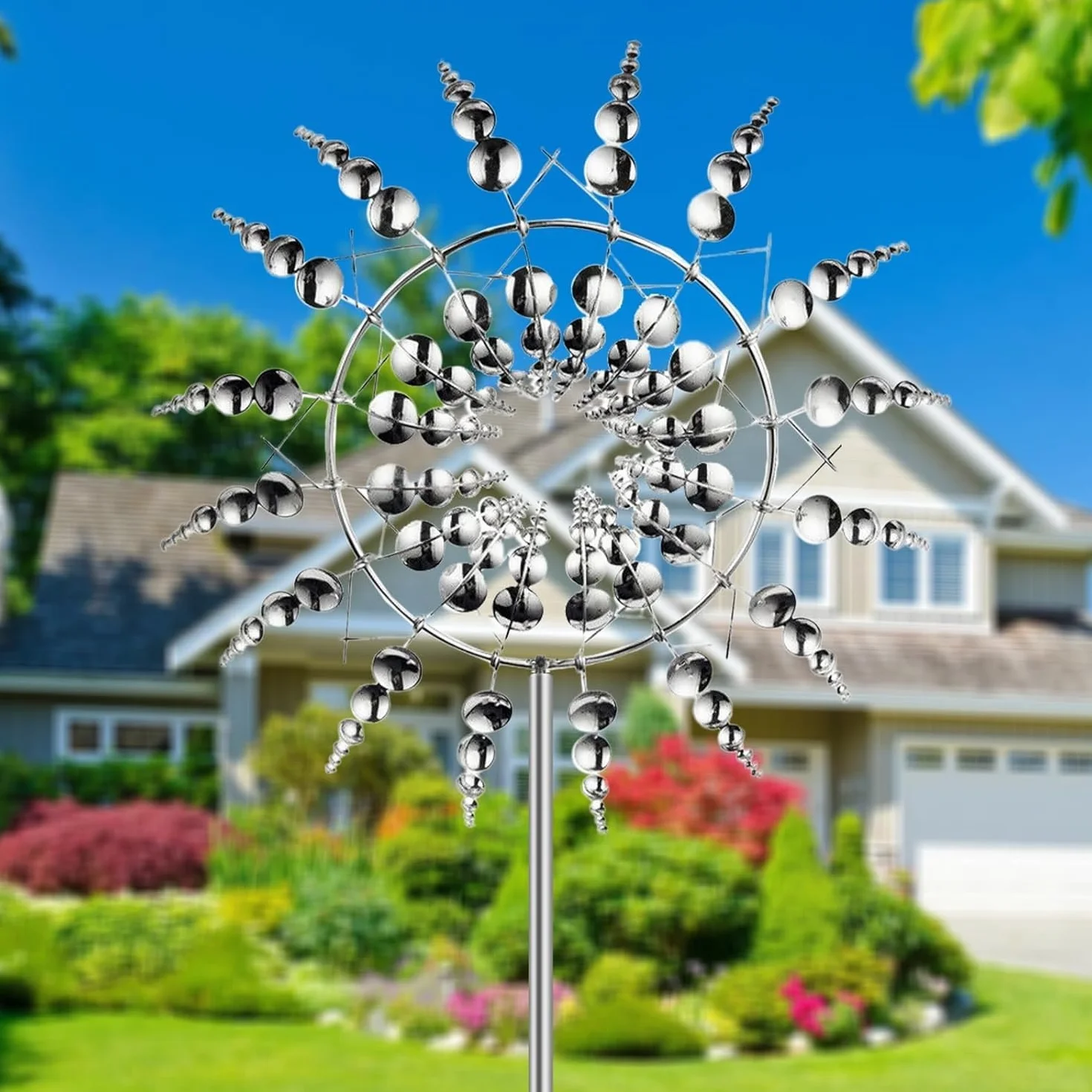 Molino de Viento Metálico 3D Kinetic Wind Spinner para Jardín