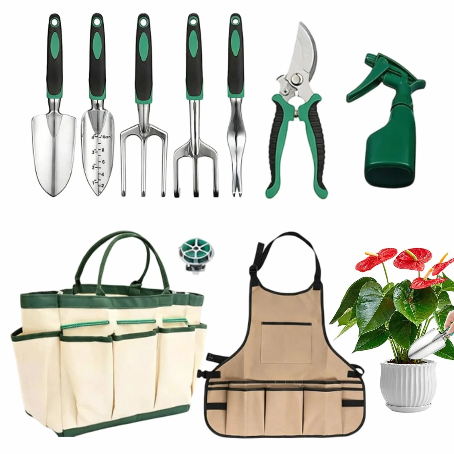 Set de Herramientas de Jardinería para Mujer 11 Piezas Accesorios de | Herramientas de Jardín Resistentes Para Mujeres Hombres Mamá Papá Jardineros