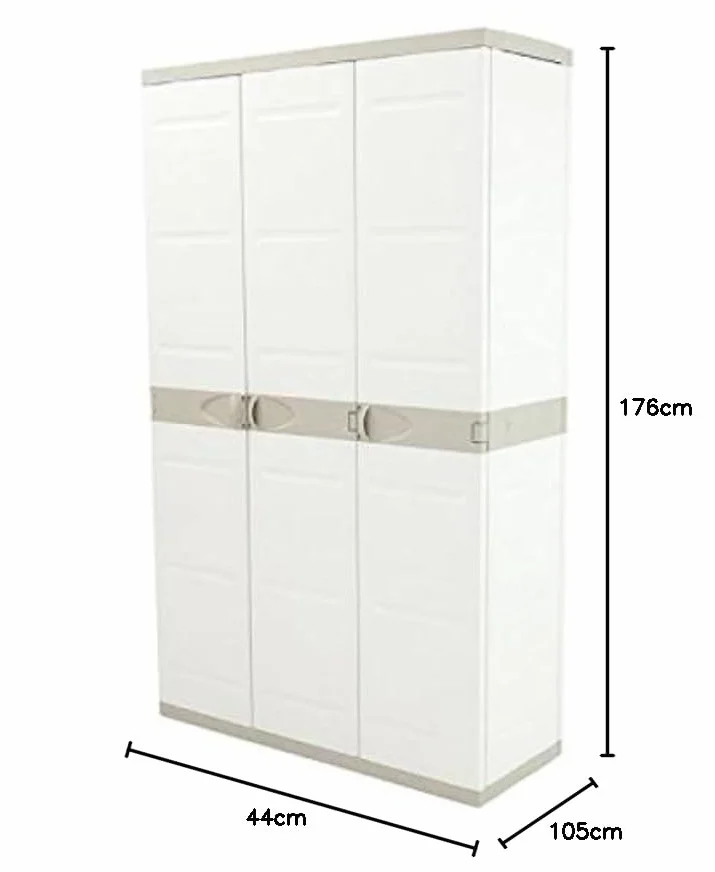 Plastiken Titanium Armario Beig 105 cm 3 Puertas