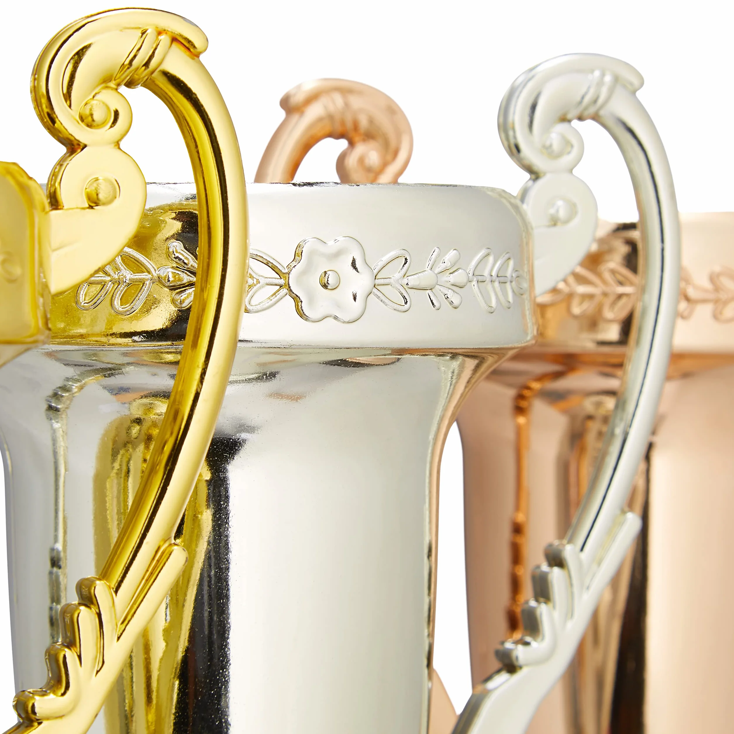 Relaxdays Set 3 Copas Trofeo Ceremonia Premio Torneos Deportivos 22,5x13,5x8,5 cm Multicolor