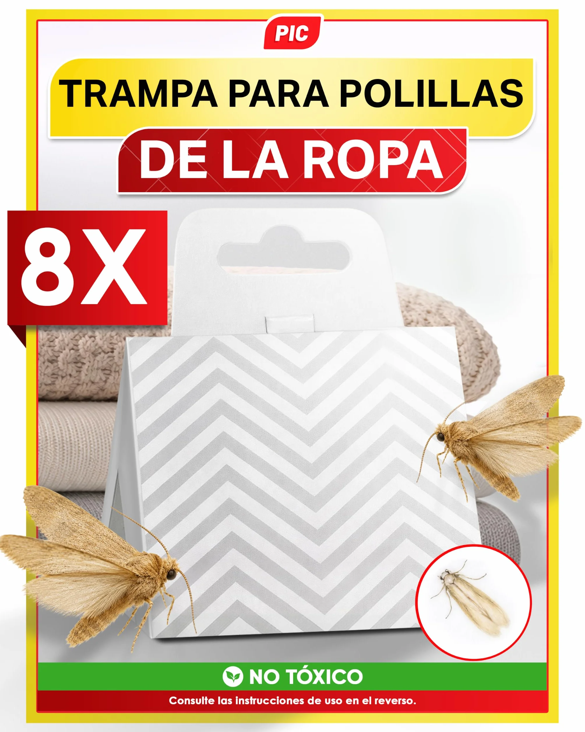 PIC Trampa para polillas de la Ropa - Protección para Armario
