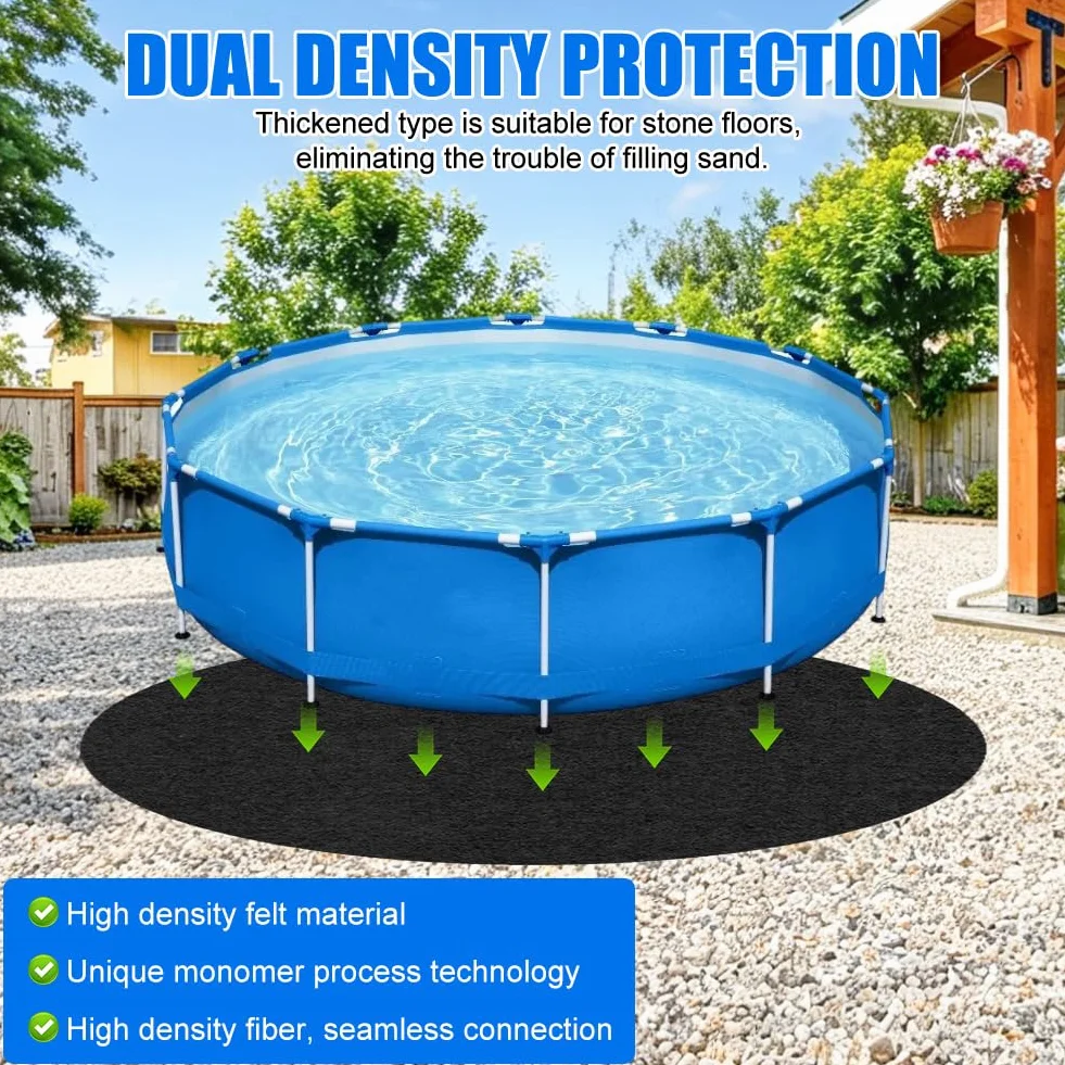 Lona redonda para piscina antideslizante 370 cm resistente al calor suelo de jardín y terraza