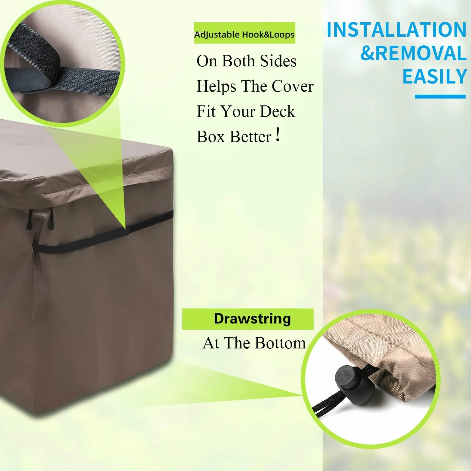 Funda Impermeable para Arcón de Jardín 420D Oxford Marrón 157x76x69 cm
