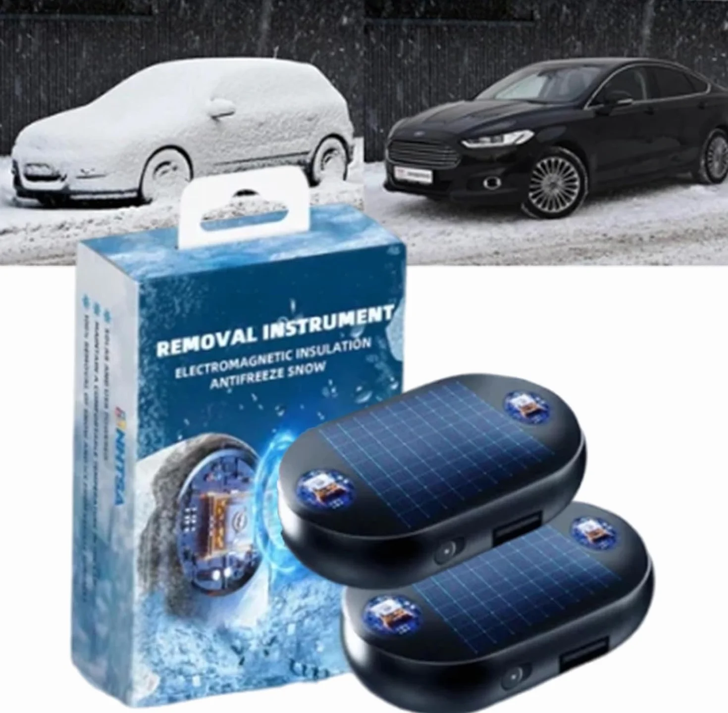 Eliminador de nieve solar electromagnético anticongelante para coche