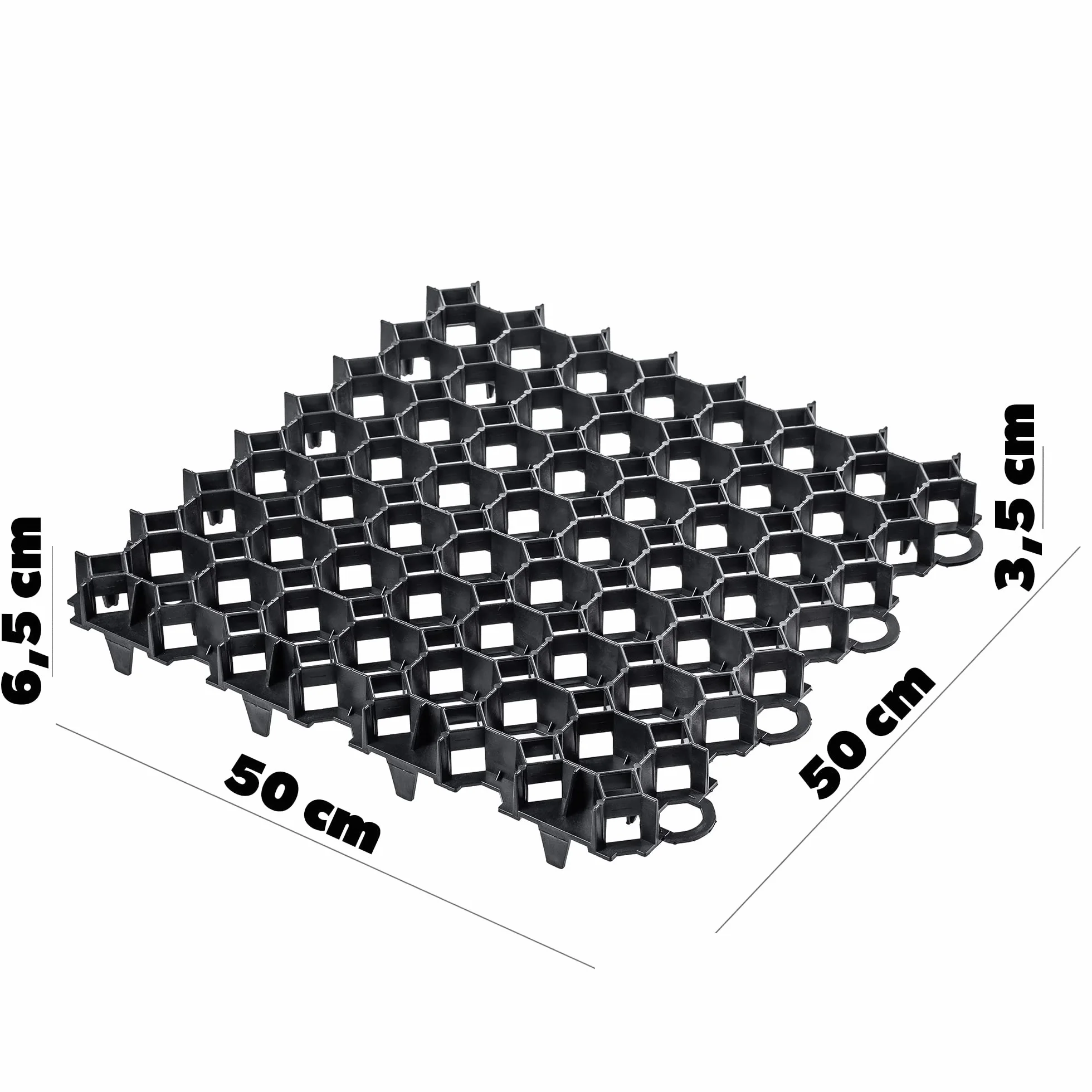 KADAX Rejilla para césped 50x50 cm Negro 10 Unidades