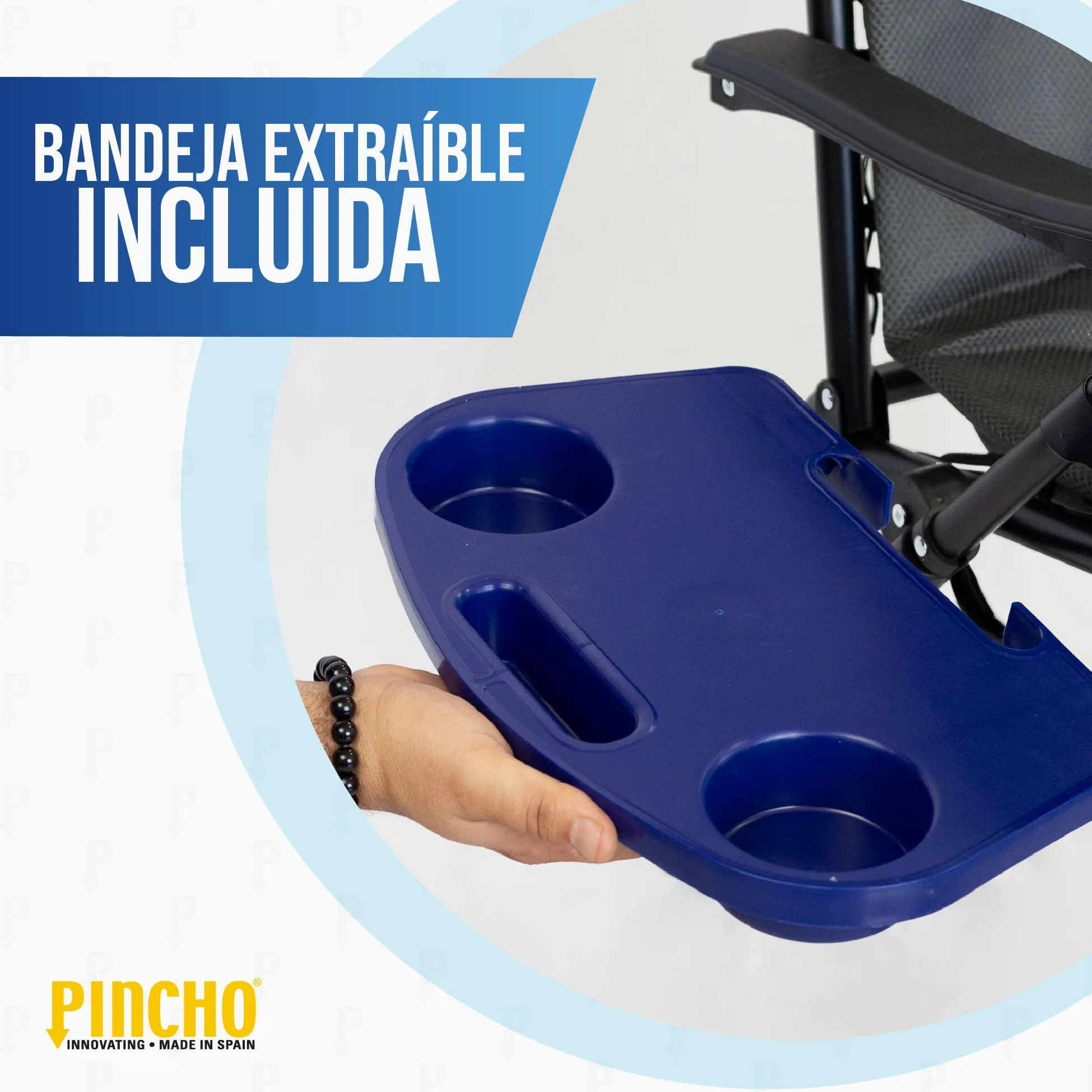 Pincho Tumbonas Jardin Exterior Silla Plegable Camping, Silla Gravedad Cero, Hamaca Plegable con Acolchado 2 cm y Bandeja Extraíble - Acero Ligero, Respaldo Alto, Cojín Cervical, 110 kg