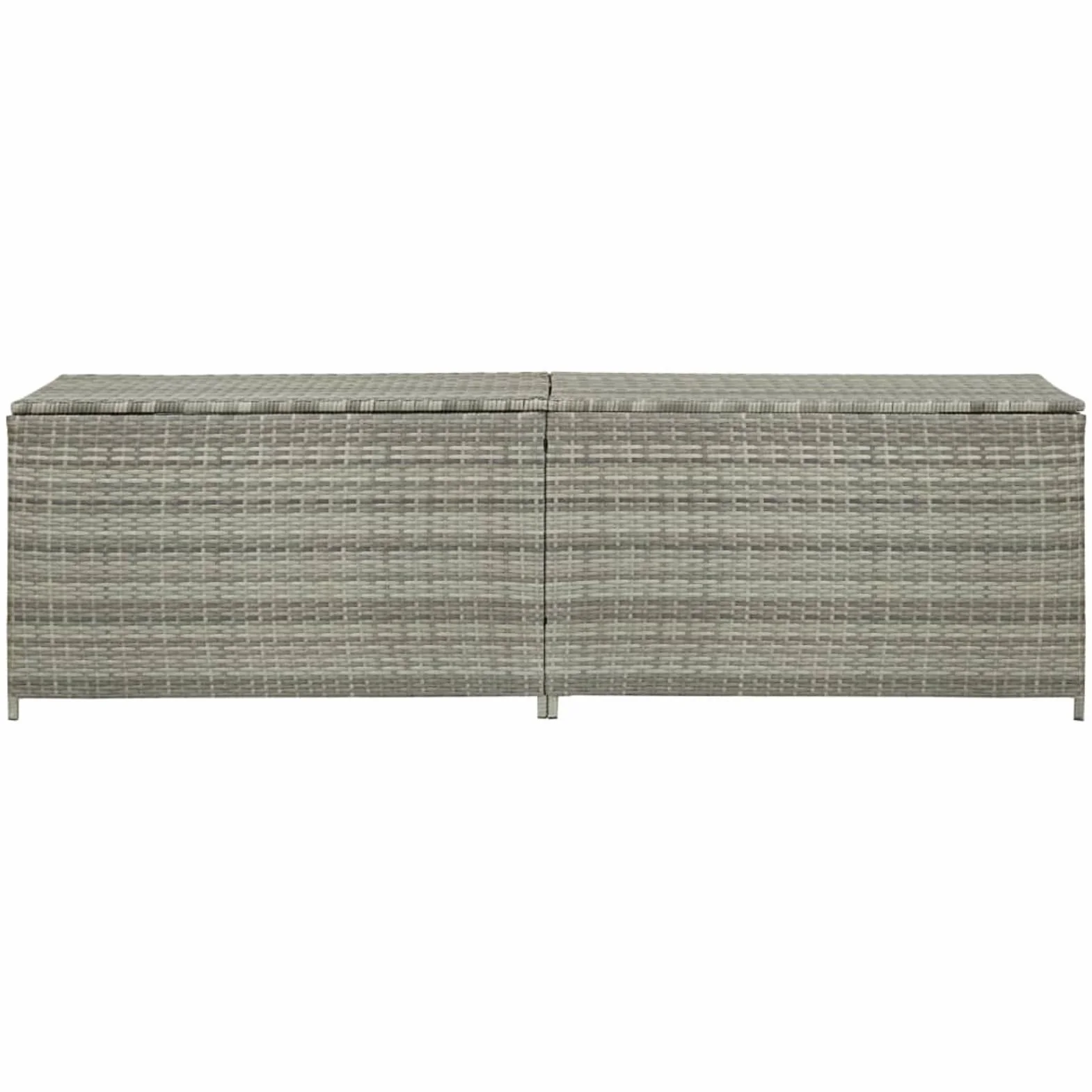 IKAYAA Baúl de Exterior Ratán PE 200x50x60 cm Gris