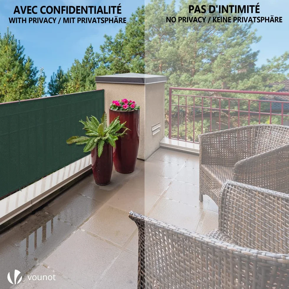 VOUNOT Malla Sombreo 1x10m 150 g/m² HDPE Protección UV Red Sombra Jardín Huerto Balcón Verde