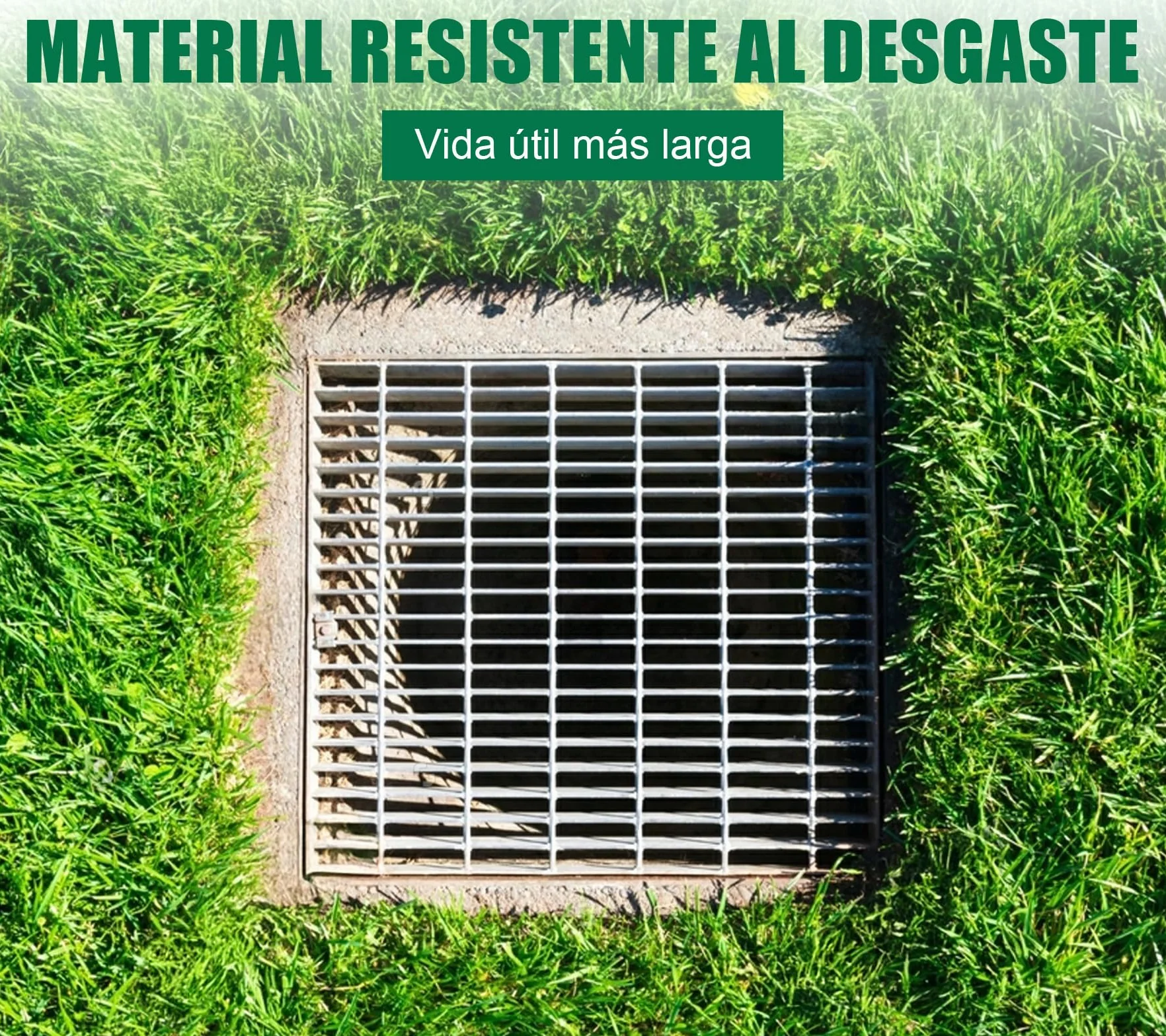Rejilla de desagüe galvanizado 226 x 226 x 30 mm para piscina MW 25/45 mm cuadrada