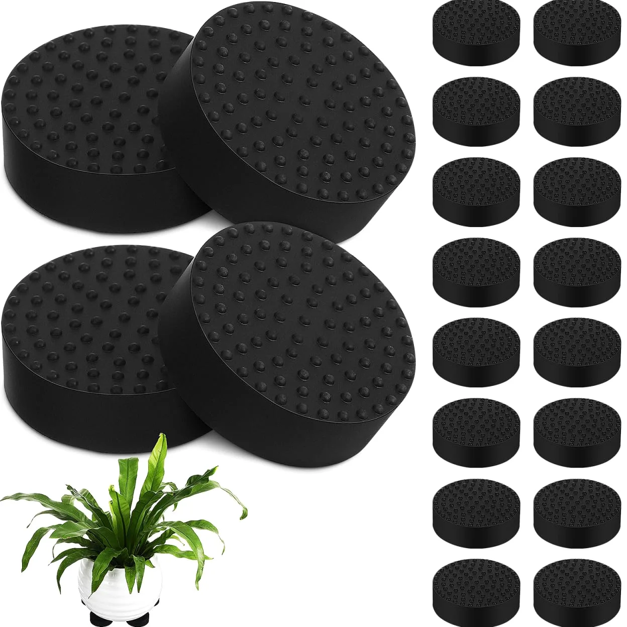 iplusmile 20 Piezas de Patas para Macetas de Goma Redondas, Soporte Elevador para Macetas Buena Capacidad de Carga, Ideales para Jardín E Interior
