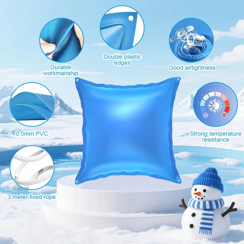Cojín de Aire para Piscina XXL 120x120 cm PVC Inflable para Cubierta de Invierno