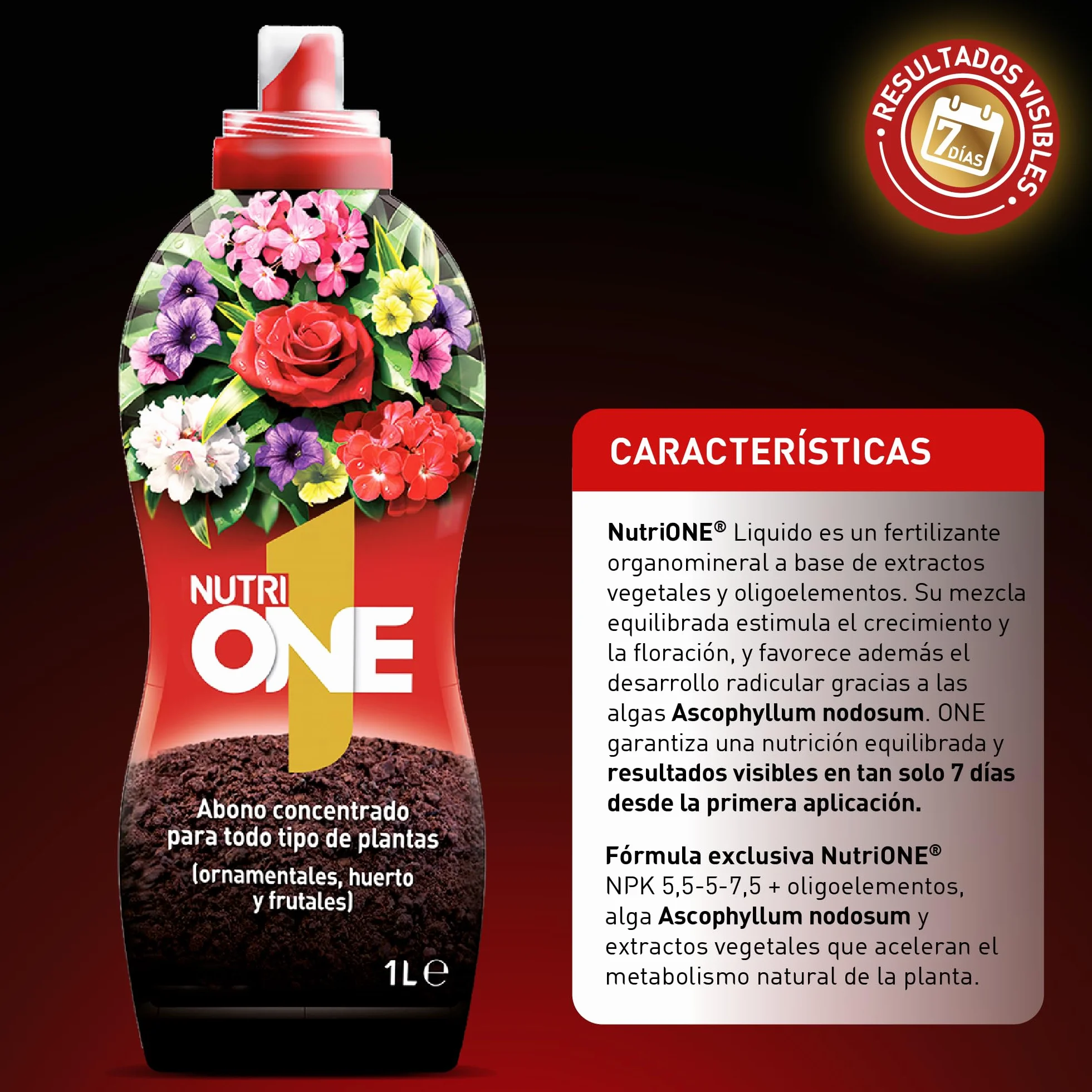 Abono líquido concentrado para Plantas y Flores Fertilizante Premium ingredientes naturales