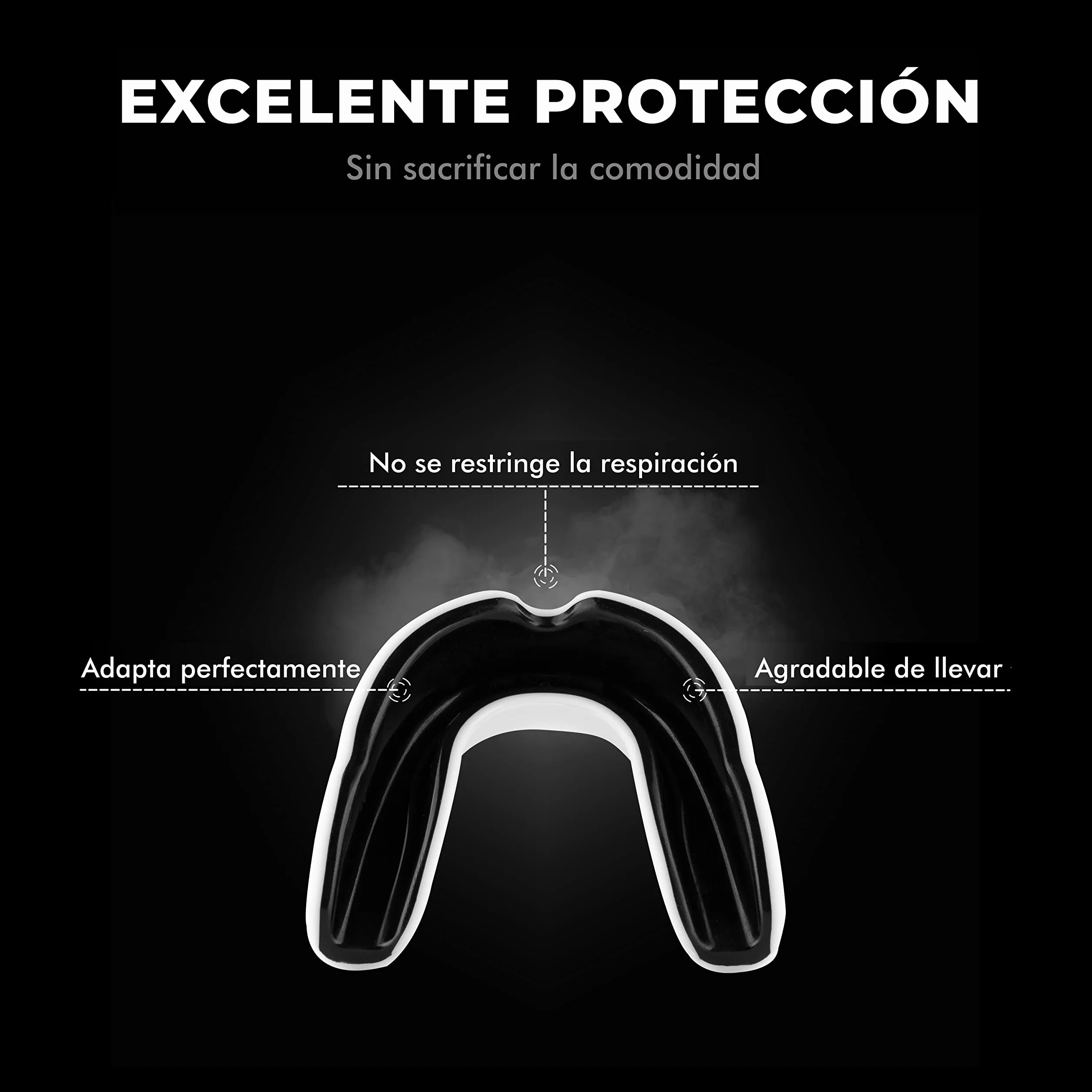 FIGHTR® Protector bucal protección dental deportiva para boxeo MMA Muay Thai hockey deportes de lucha incluye caja higiénica