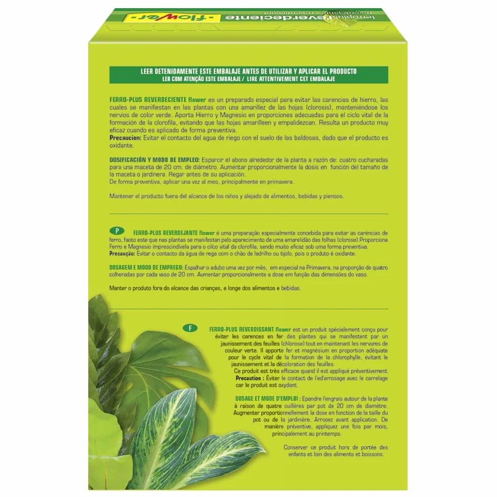 Ferro-Plus Reverdeciente 250g Corrector de Clorosis Aporta Magnesio y Micronutrientes