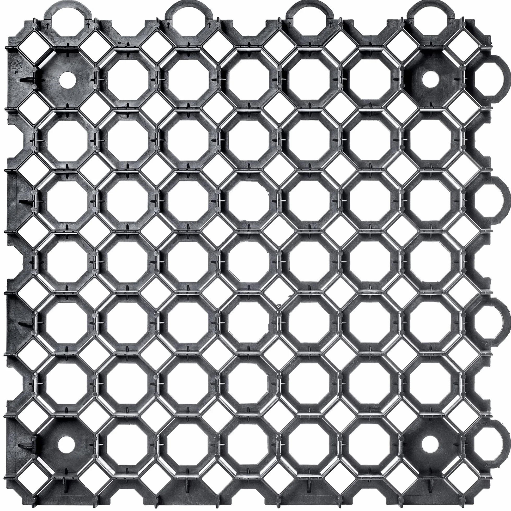 KADAX Rejilla para césped 50x50 cm Negro 10 Unidades