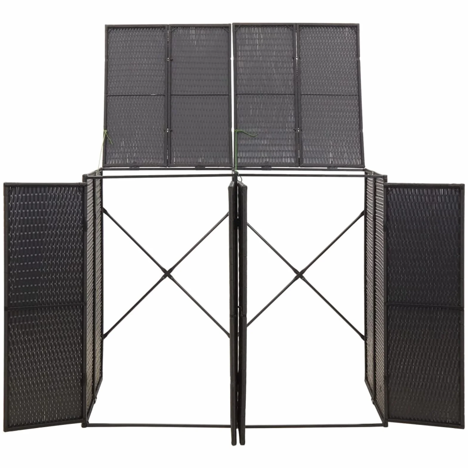 Gecheer Cobertizo Basura Exterior 140x80x117cm Negro PE para 2 Contenedores