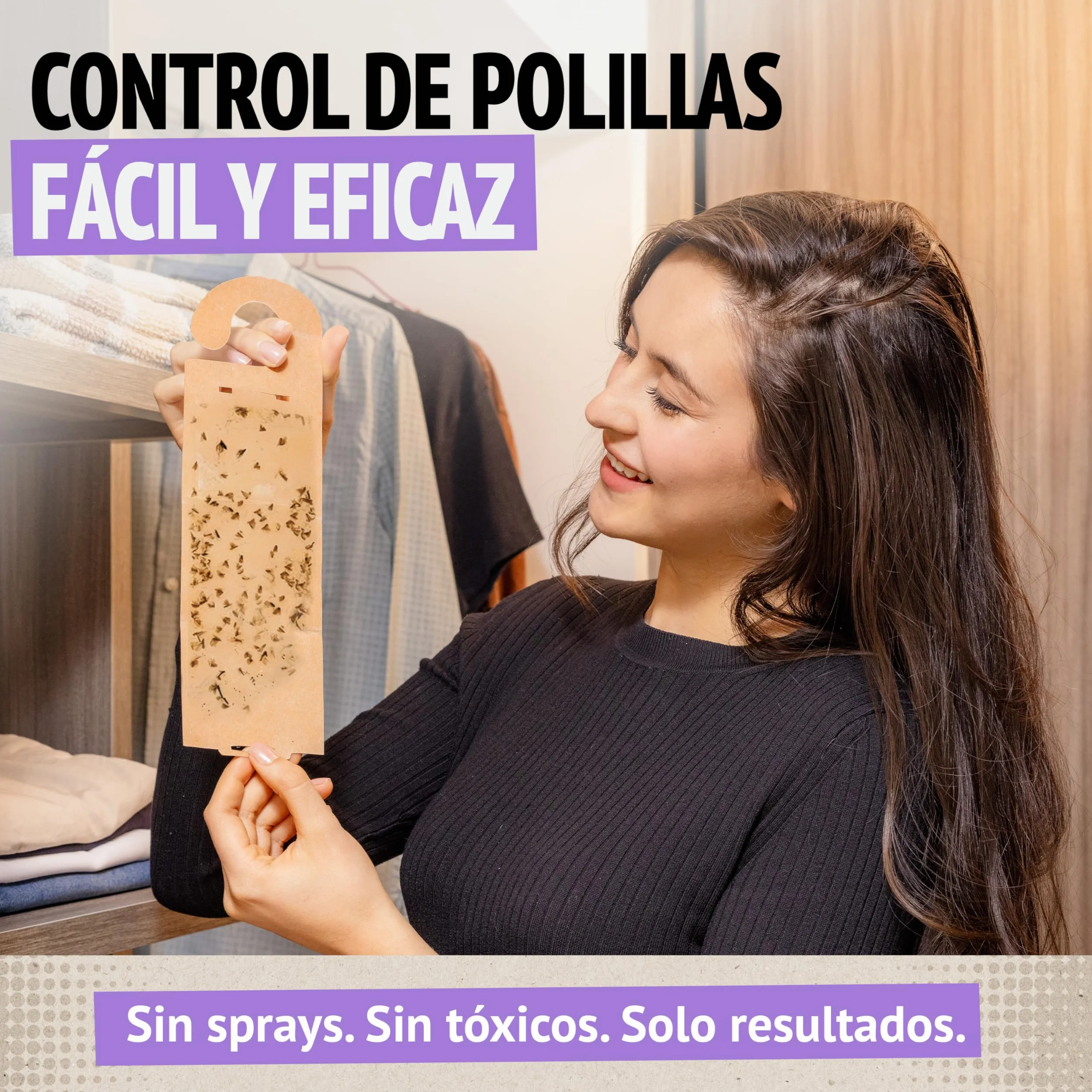 Trampa para Polillas con Feromonas Pack de 4 – Antipolillas para Ropa de Armario – Sin Olor