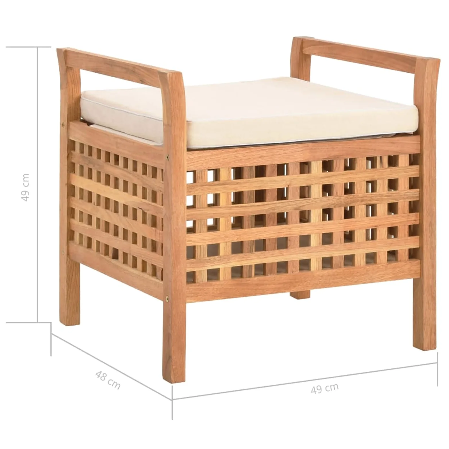 Fasba Banco de Almacenamiento de Madera con Cojín - Natural | para Pasillo, Dormitorio y Baño | Robusto y de Gran Capacidad