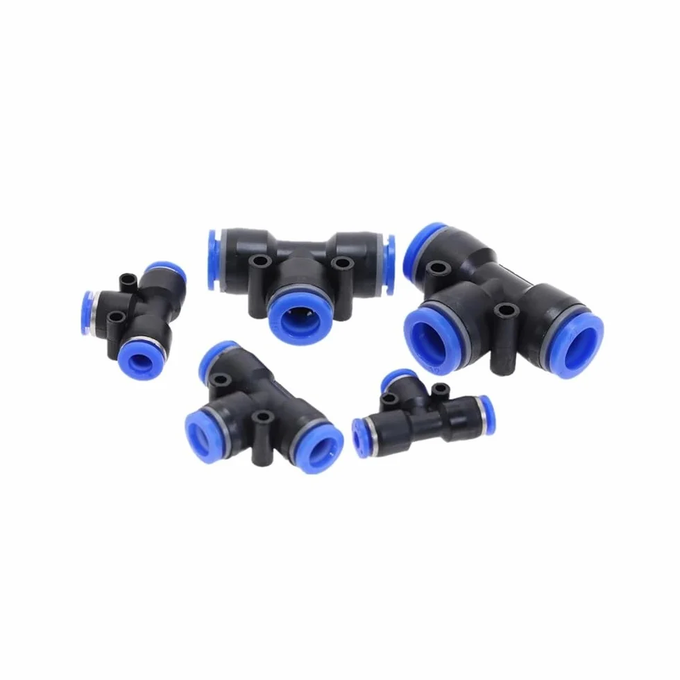 100pcs 50pcs PE Pneumatic Fittings Fitting T Type 3-Way for 4mm 6mm 8mm 10mm Tee Tube Quick Connector Slip Lock(10mm(100pcs))