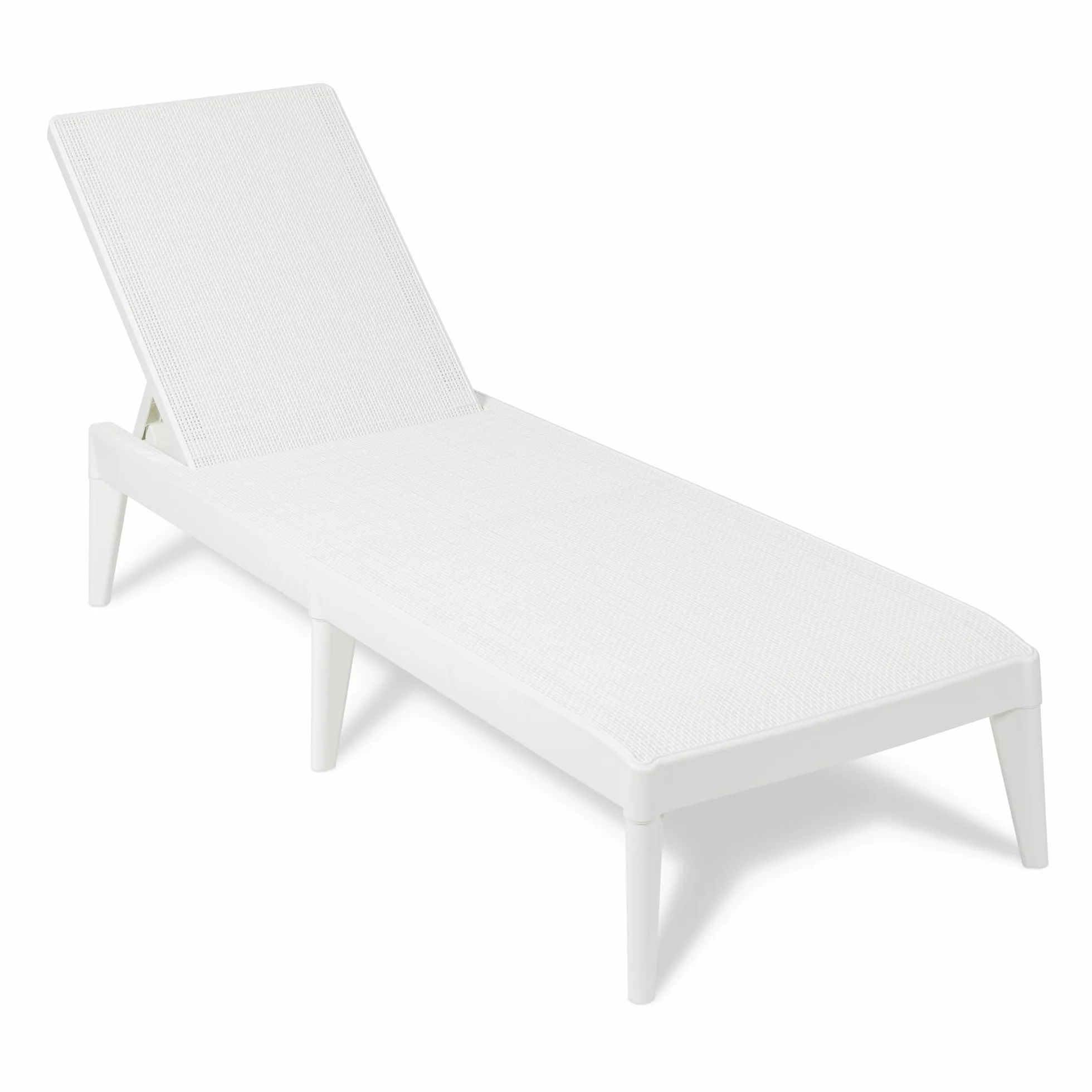 Toomax Sirolo tumbona de tomar el sol color blanco efecto ratán, tumbona de jardín en plástico resistente anti-UV 60x186x29h cm, con respaldo ajustable, para exteriores, terraza y piscina