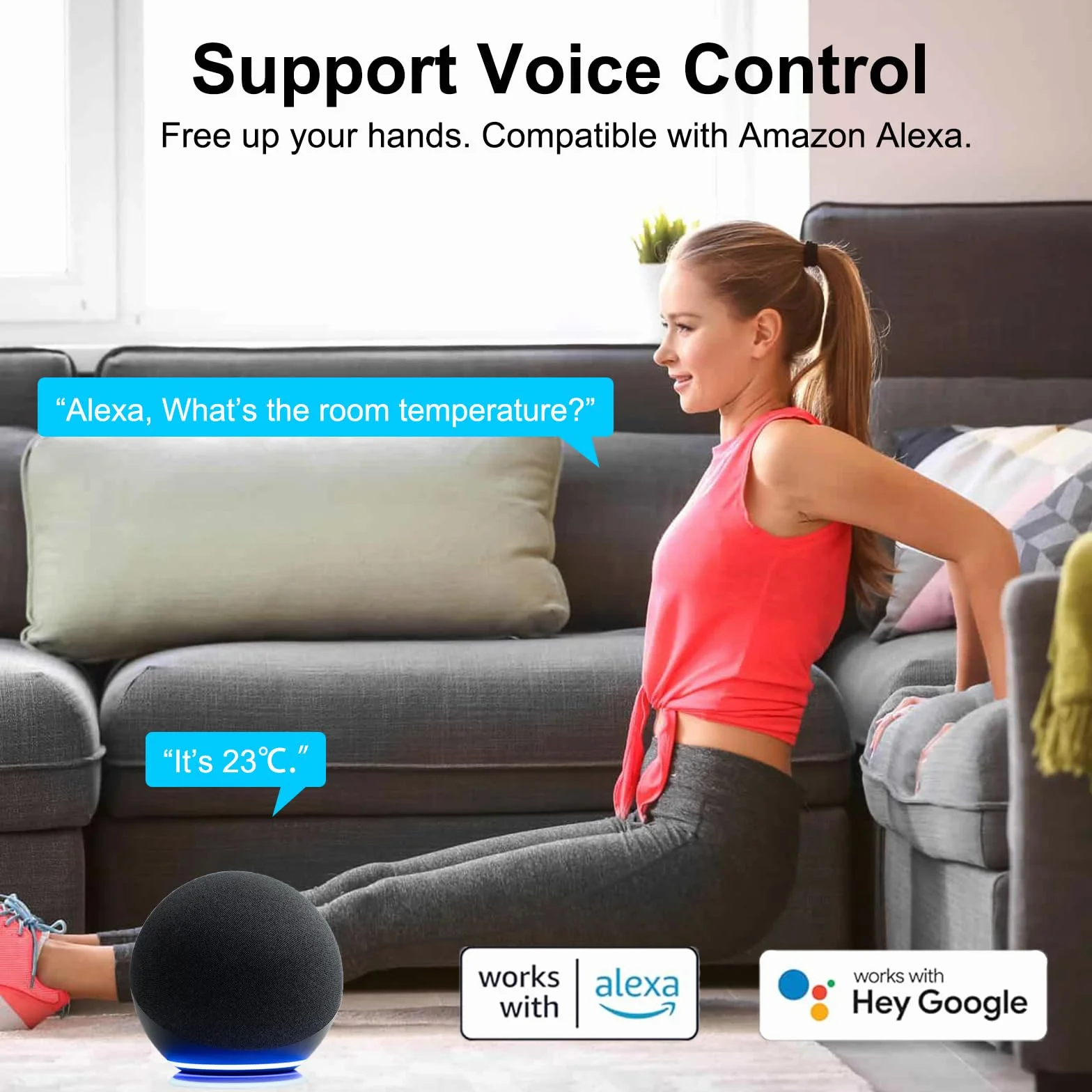 Termómetro higrómetro inteligente: medidor de humedad y temperatura impermeable con notificación de alarma por aplicación, sensor WiFi automagnético para interiores y exteriores, compatible con Alexa