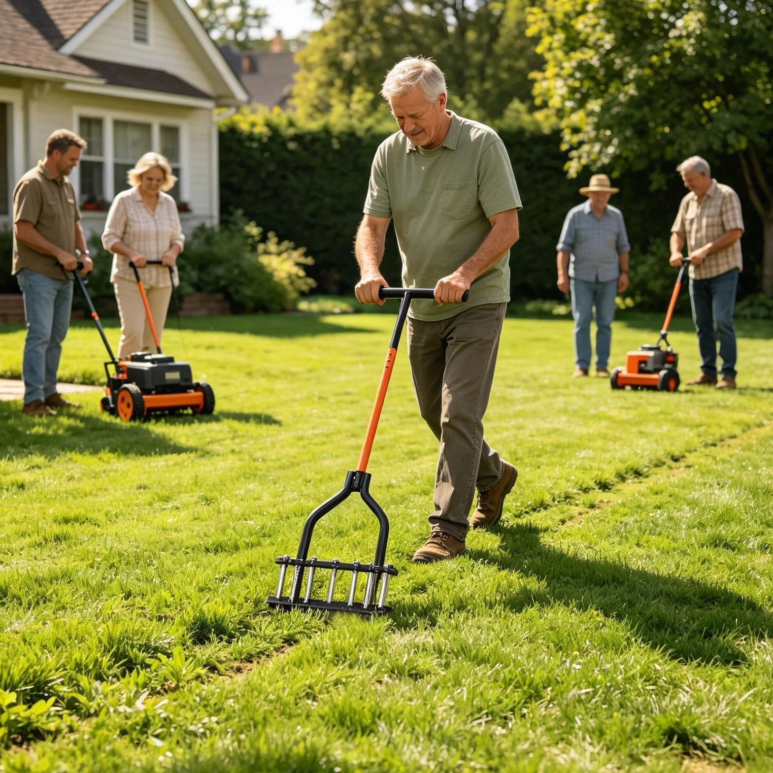 Aireador de Césped Herramienta De Jardín Reforzada Con Autolimpieza | Aireador Metálico Para Hierba Y Jardín Para Cuidado Del Césped En Jardines Campos Hogar Golf Parques Primavera Otoño