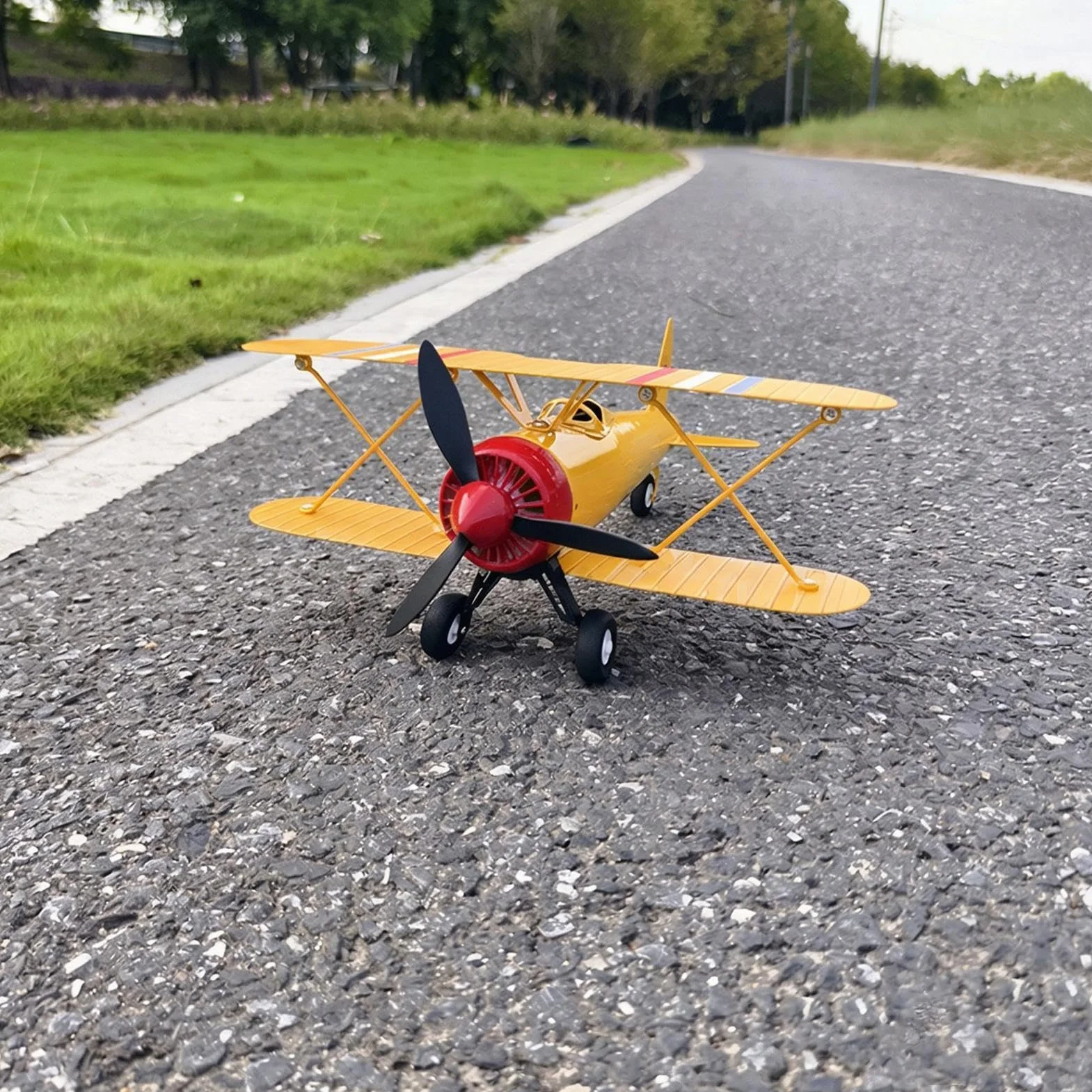 Veleta en Forma de Avión, Herramienta Metálica Medidora Viento Giratorio para Jardín