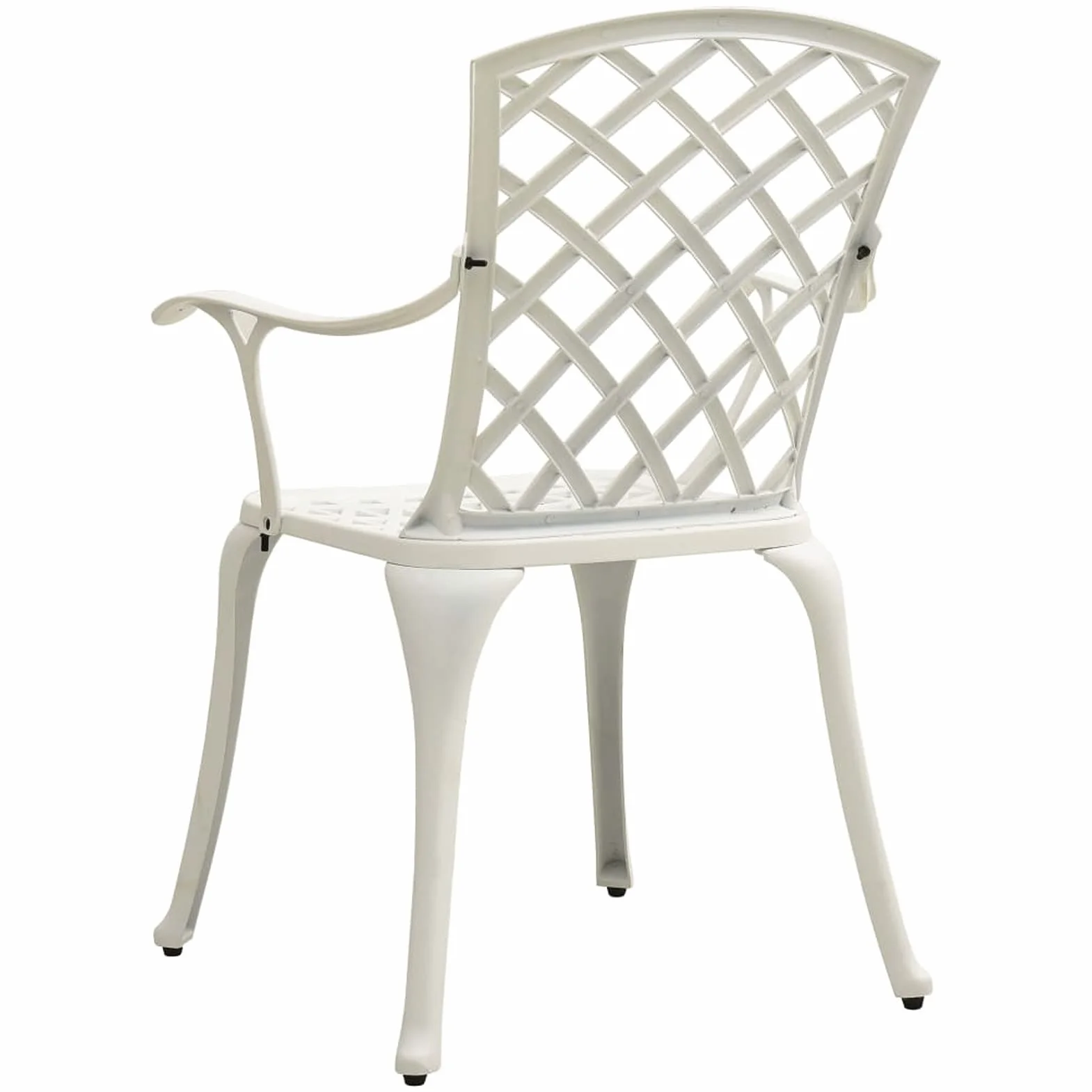 5 Piezas Bistro Set Mesa y Sillas Aluminio Fundido Blanco Jardin