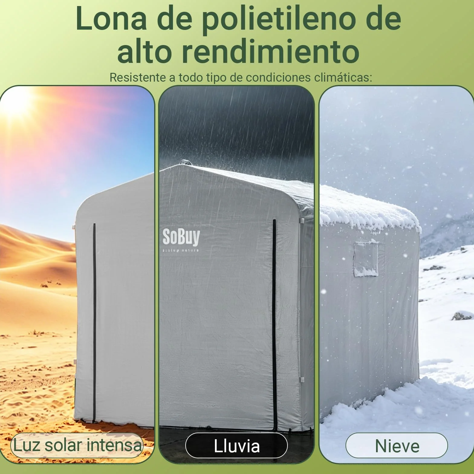 SoBuy Caseta Jardin Exterior con Ganchos Garaje Impermeable 159x219x165 cm KLS11-II-L
