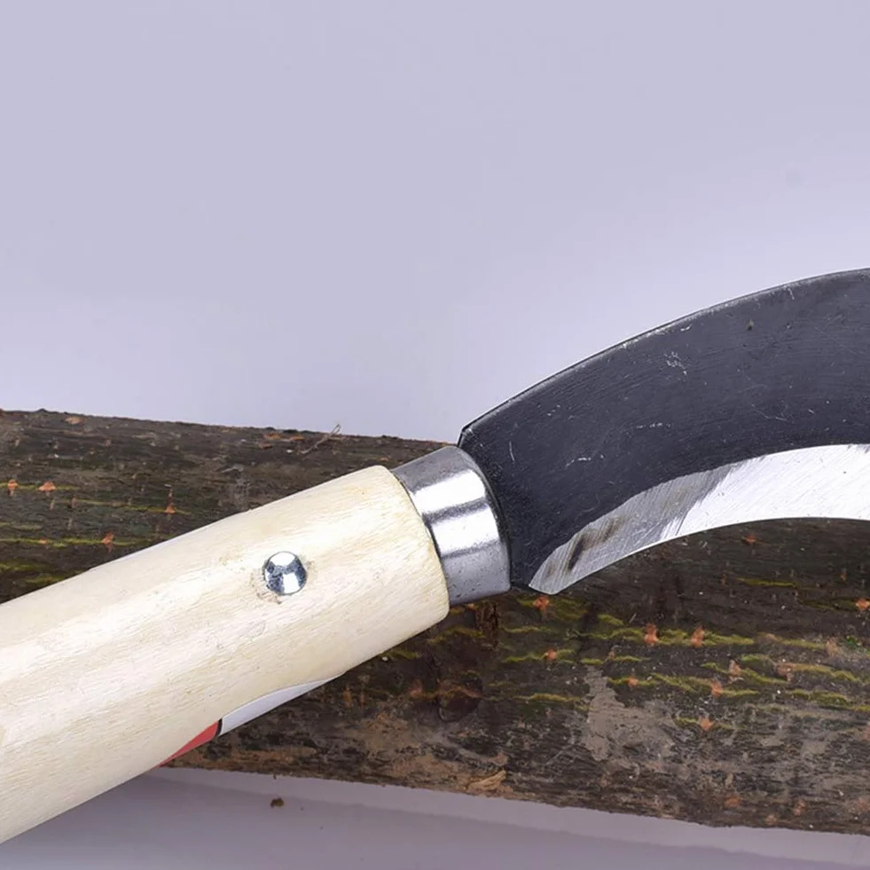 Hoz de Acero Japonesa para Jardinería con Mango de Madera