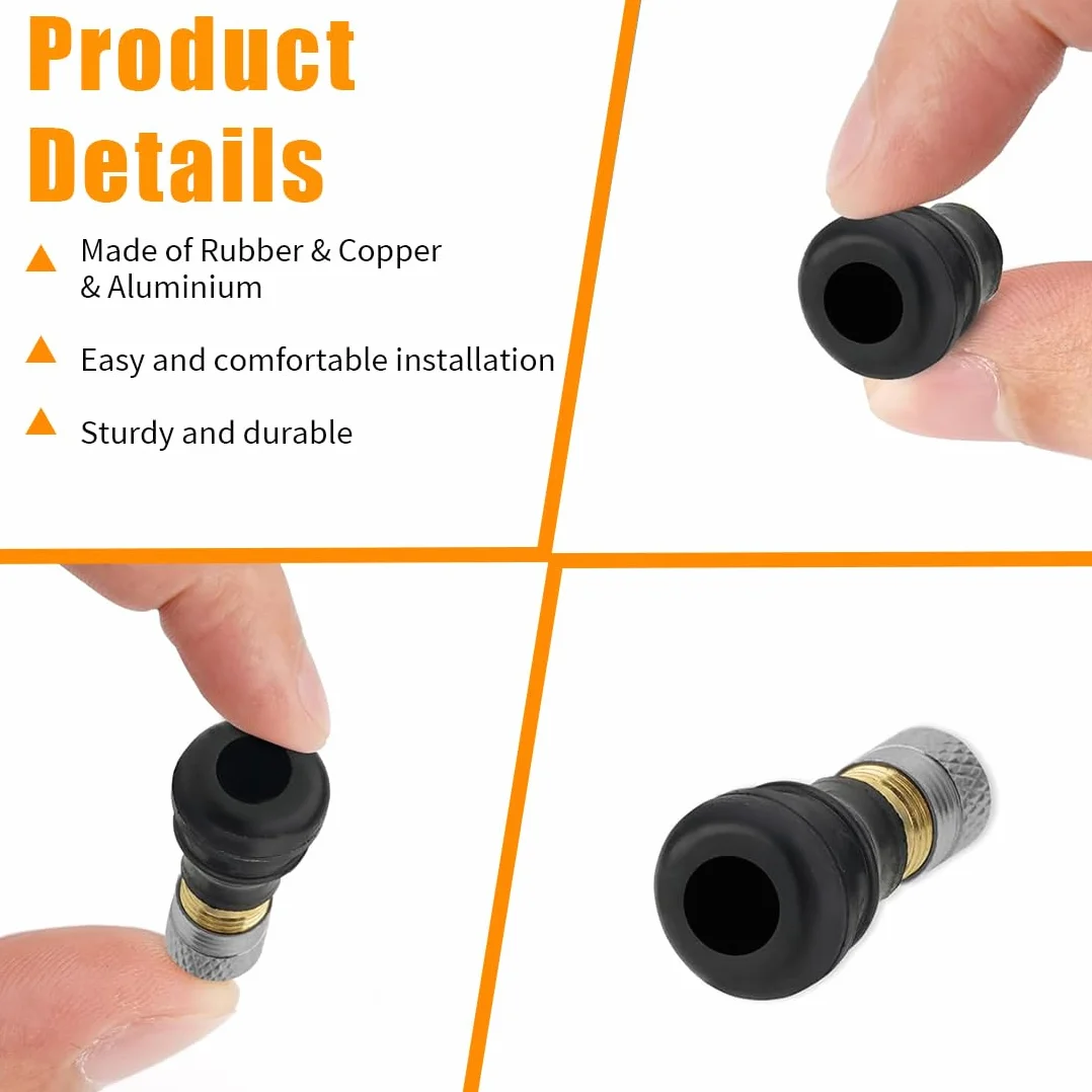 Válvula de Neumático Tubeless 4Pcs - Válvula antiretorno Aire Compatible con Patinete Eléctrico - Recta, Reemplazo