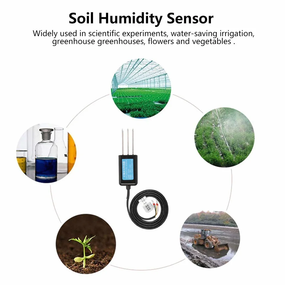 Sensor de humedad del suelo 2 en 1 0-10V 12-24V DC impermeable