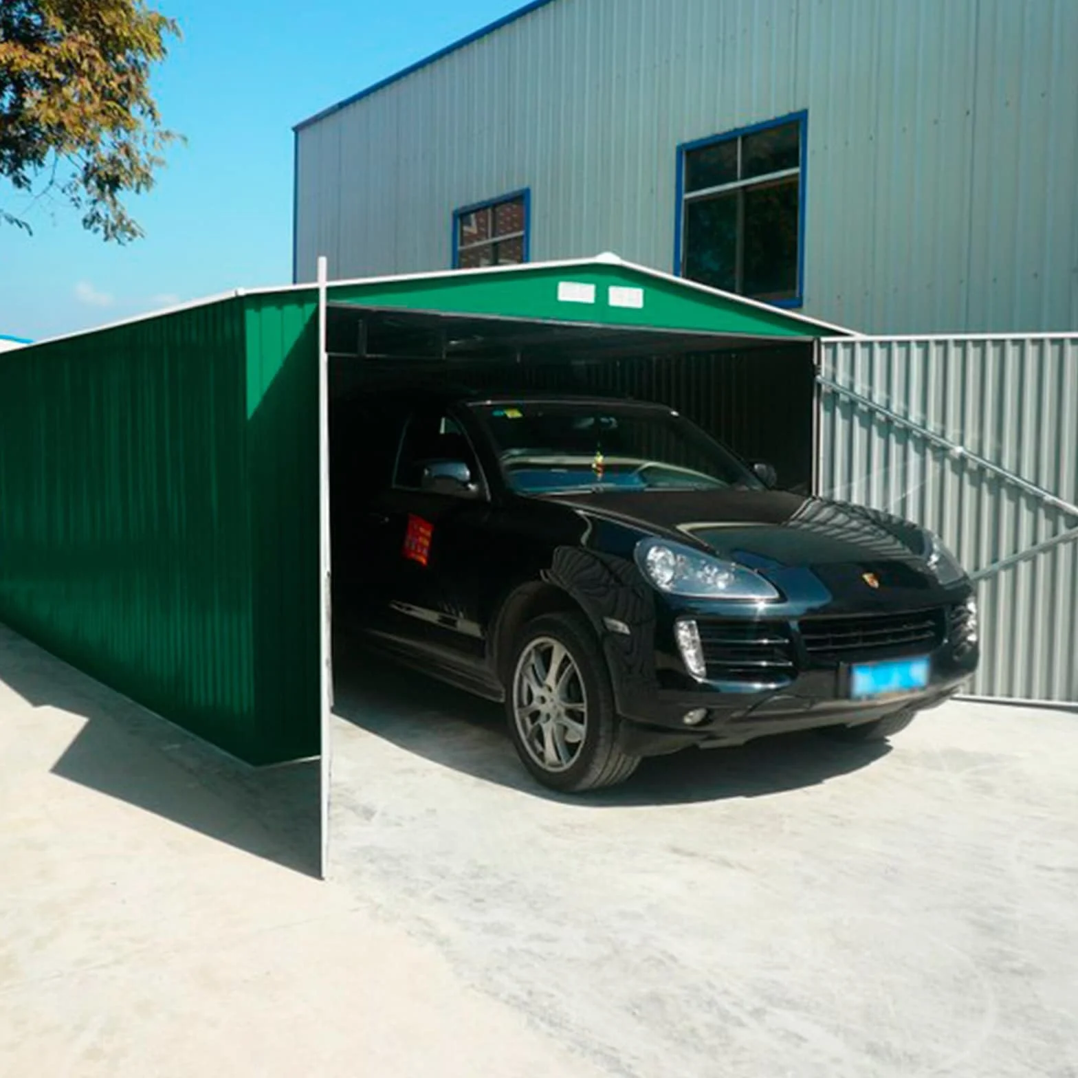 Garaje Metálico Oxford 20,5 m² Exterior 540x380x232 cm Verde