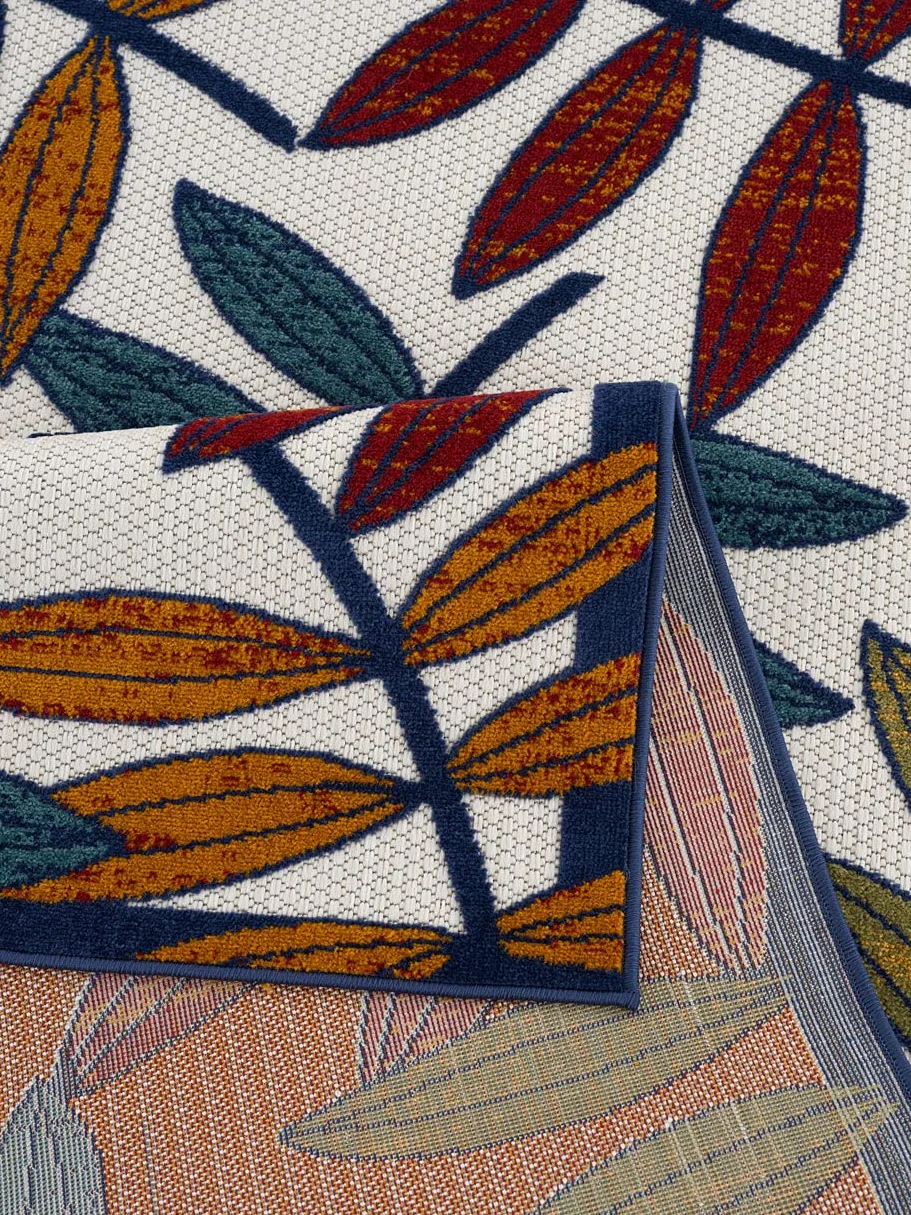 Alfombra Cabana Interior Exterior 70x140 cm Multicolor Patrón en Relieve