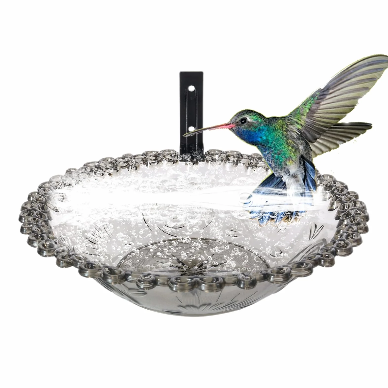 Baño para pájaros de 9 Pulgadas Colgante de Agua Jardín Transparente