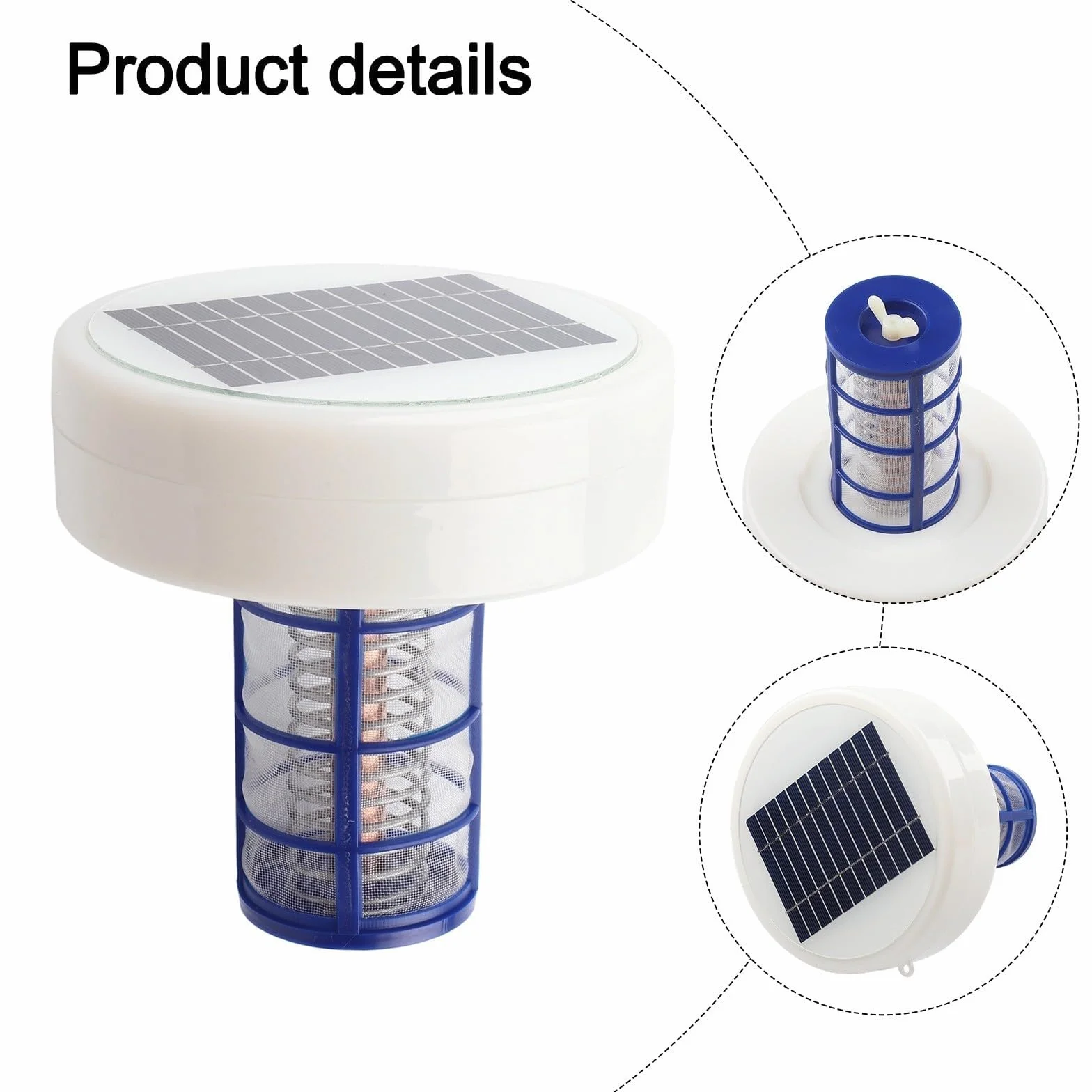 Ionizador de piscina solar purificador de agua para piscinas enterradas sobre el suelo