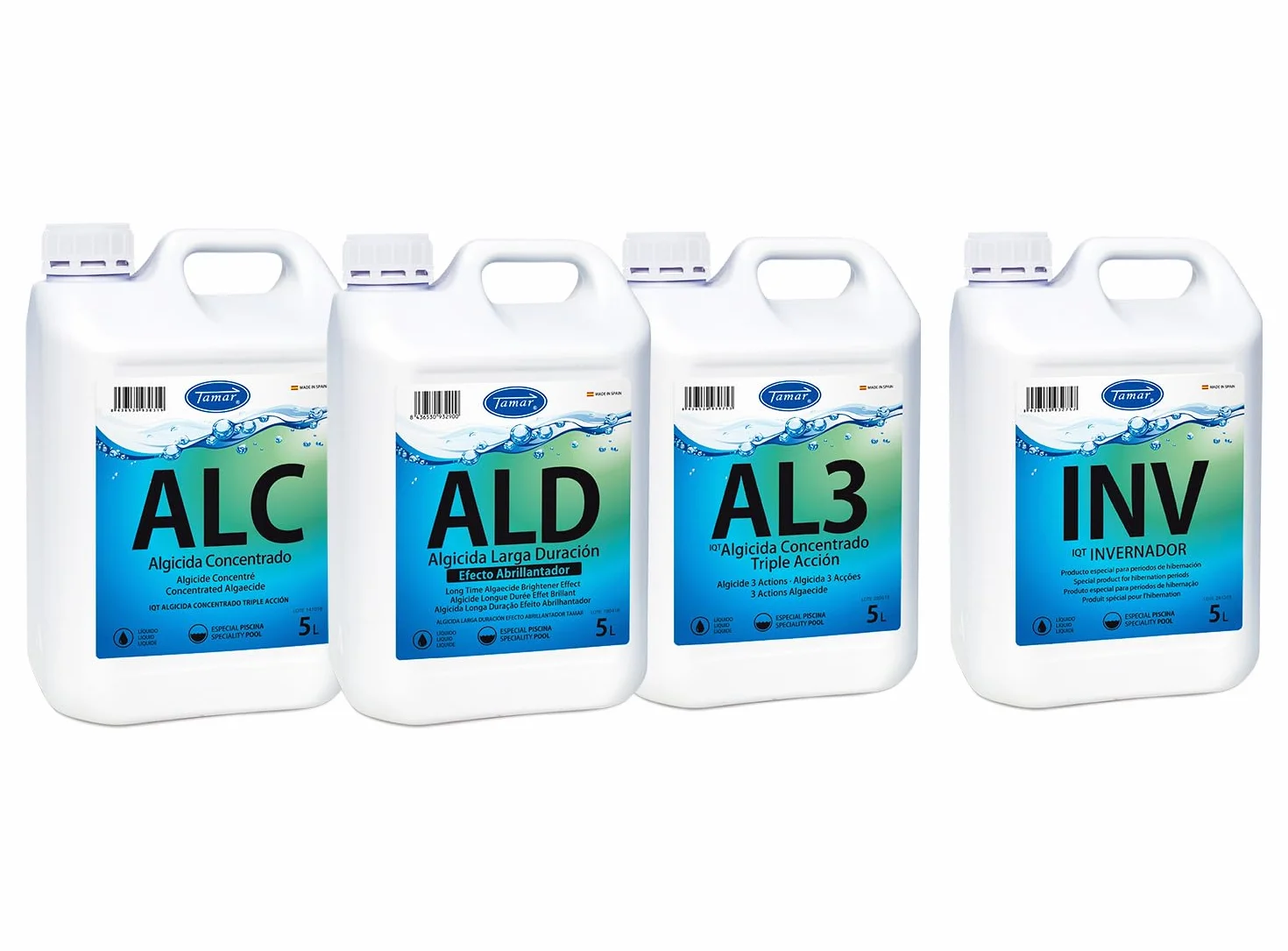 Algicida Larga Duración para Piscinas, Efecto Abrillantador, No Espumante, Antialgas Preventivo, 5 Litros