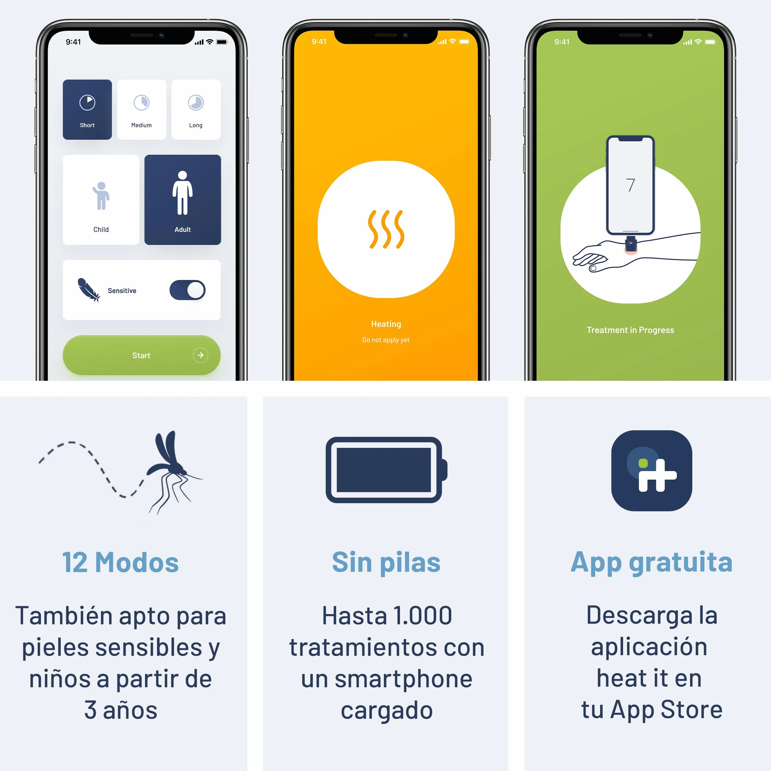 Dispositivo para picaduras de insectos con calor concentrado alivio sin químicos