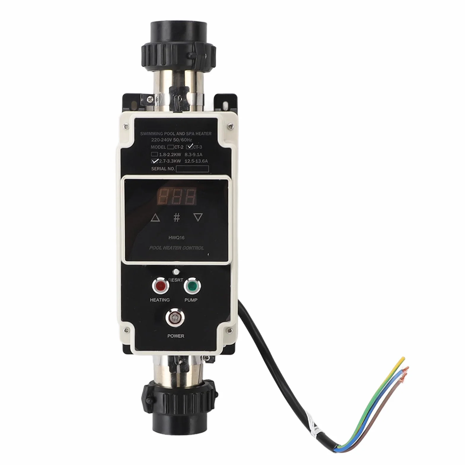 Bewinner Bomba de Calor para Piscina 230V 2.7-3.3 KW Termostato Calentador de Agua Pantalla Digital