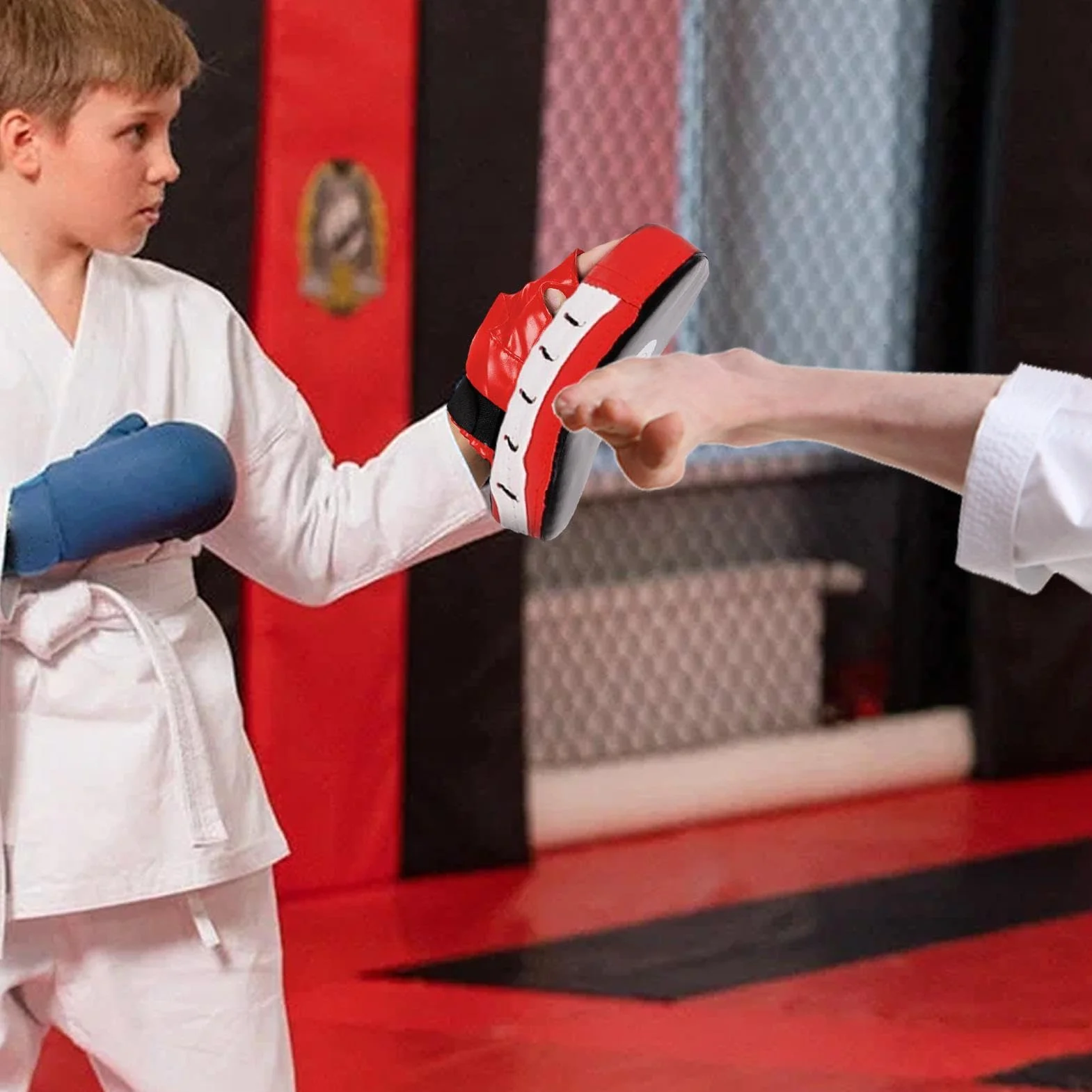 Almohadillas de Boxeo para Adultos, Mitones de Boxeo MMA Engrosadas y Curvas, Objetivo de Boxeo con Absorción