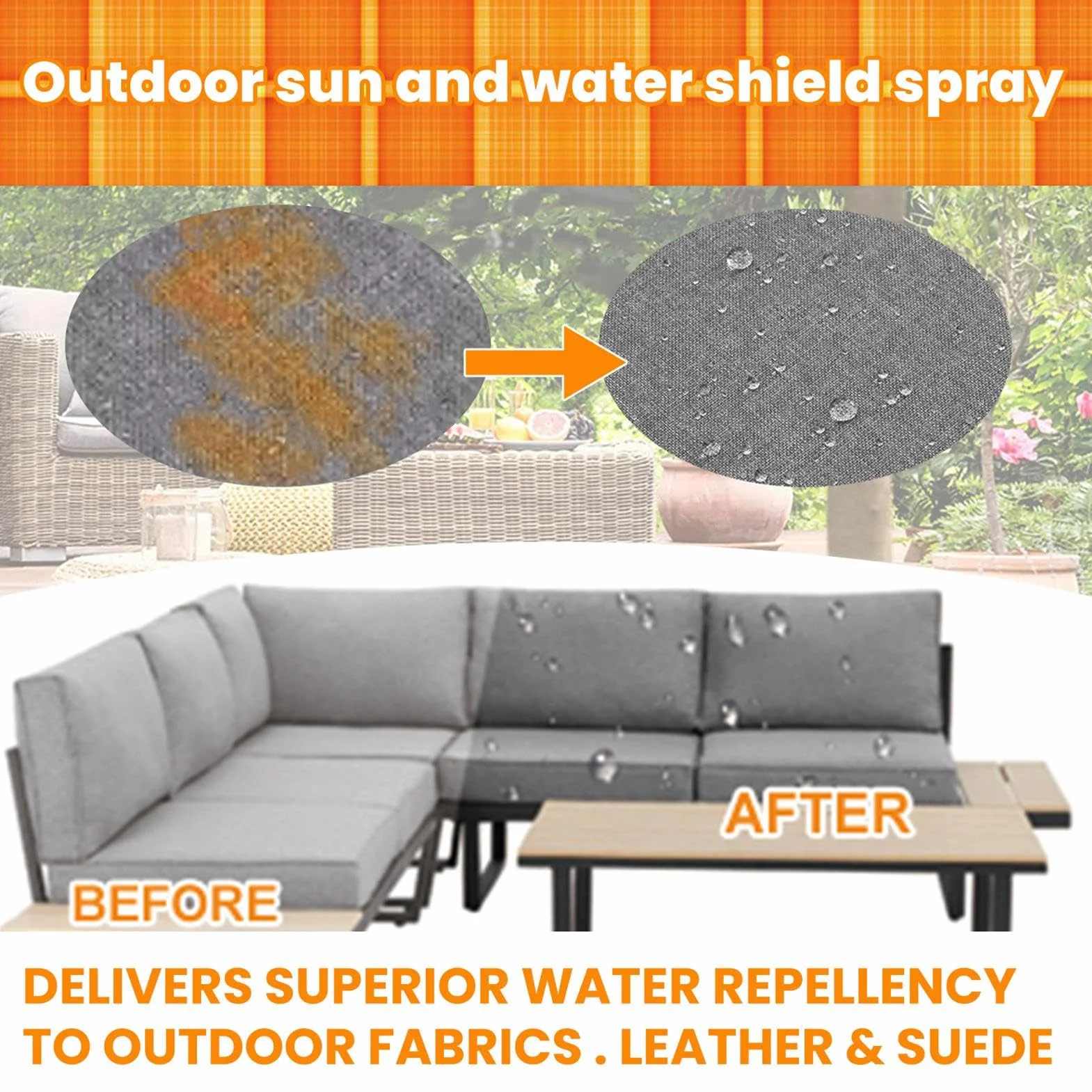Protector de tela impermeable UV para muebles tapicería 100 ml paquete de 2