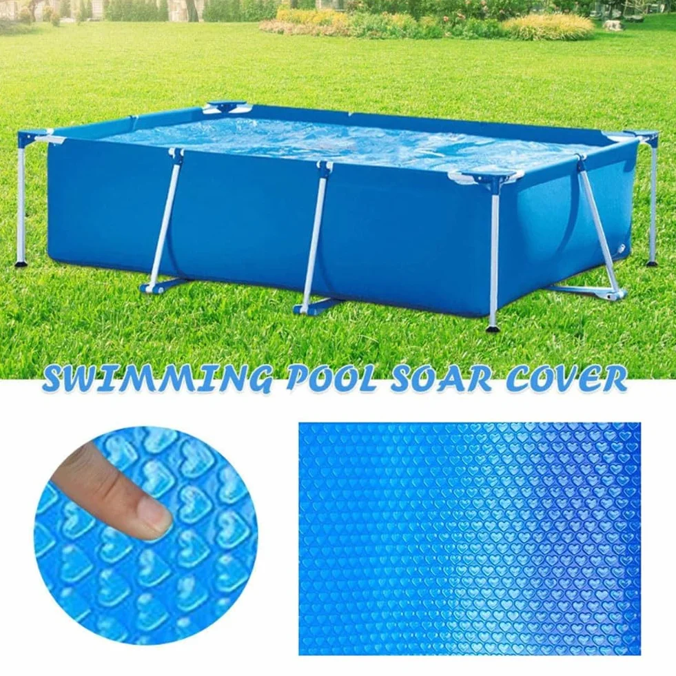 Cubierta Solar Piscina Rectangular 260x170cm Manta Térmica PE Anti-UV Impermeable