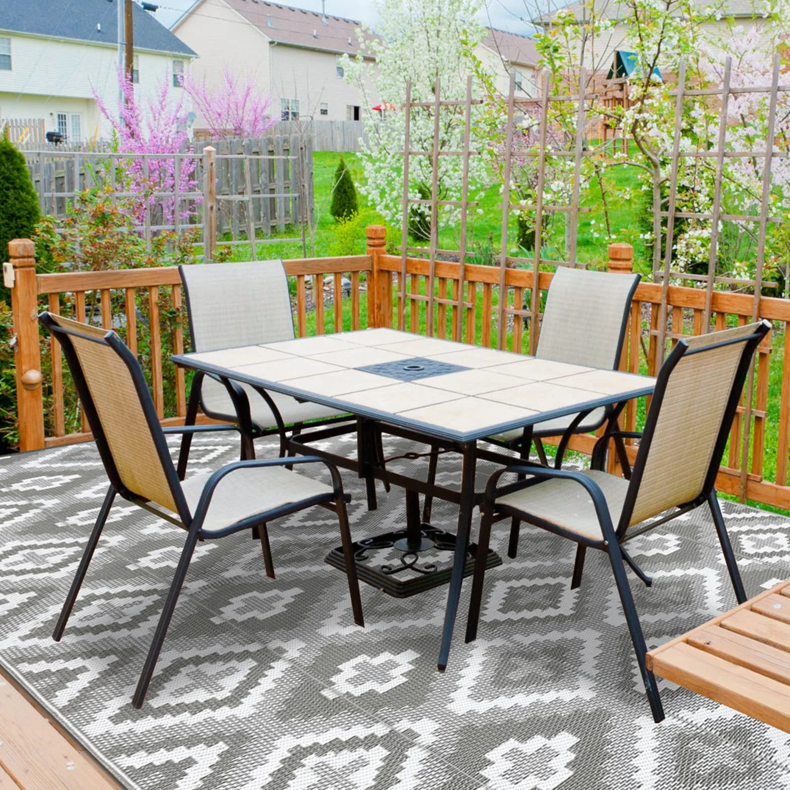 Enyhom Alfombra Exterior Grande 180 x 270 cm, Reversible Resistente UV para Camping, Jardín