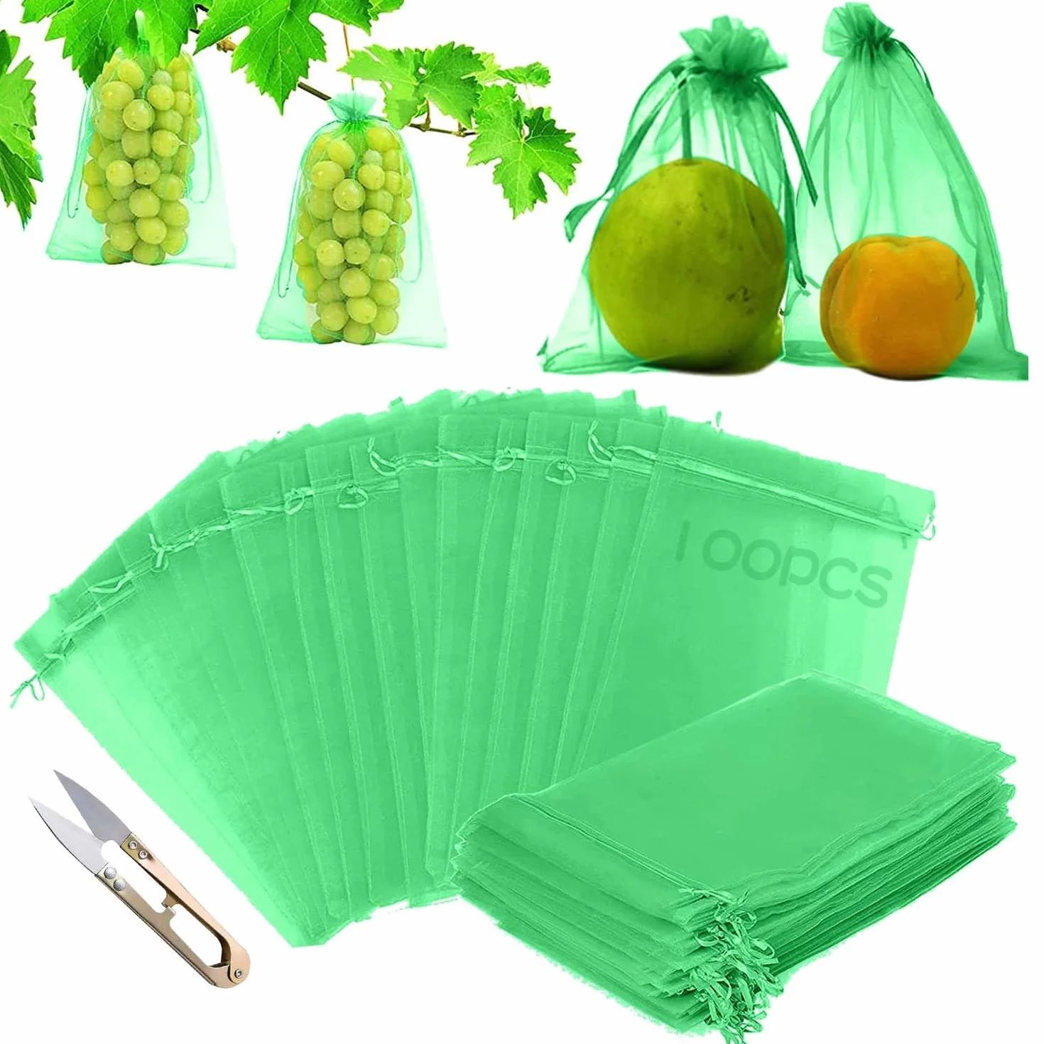 Bolsas para Proteger Uvas 20 x 30 cm, 100 Piezas
