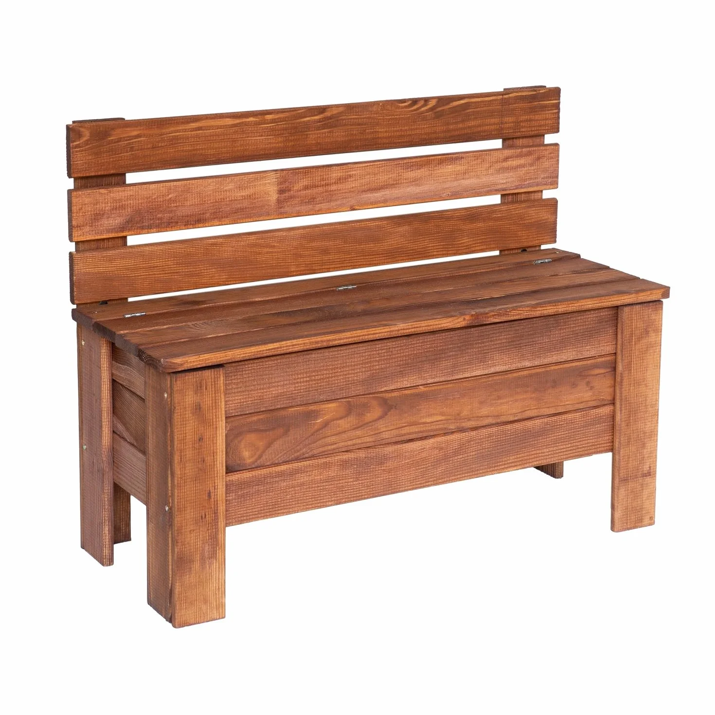 Arcón de Jardín 111 L Madera Maciza de Pino 71x54x29 cm Marrón Caja de Almacenaje