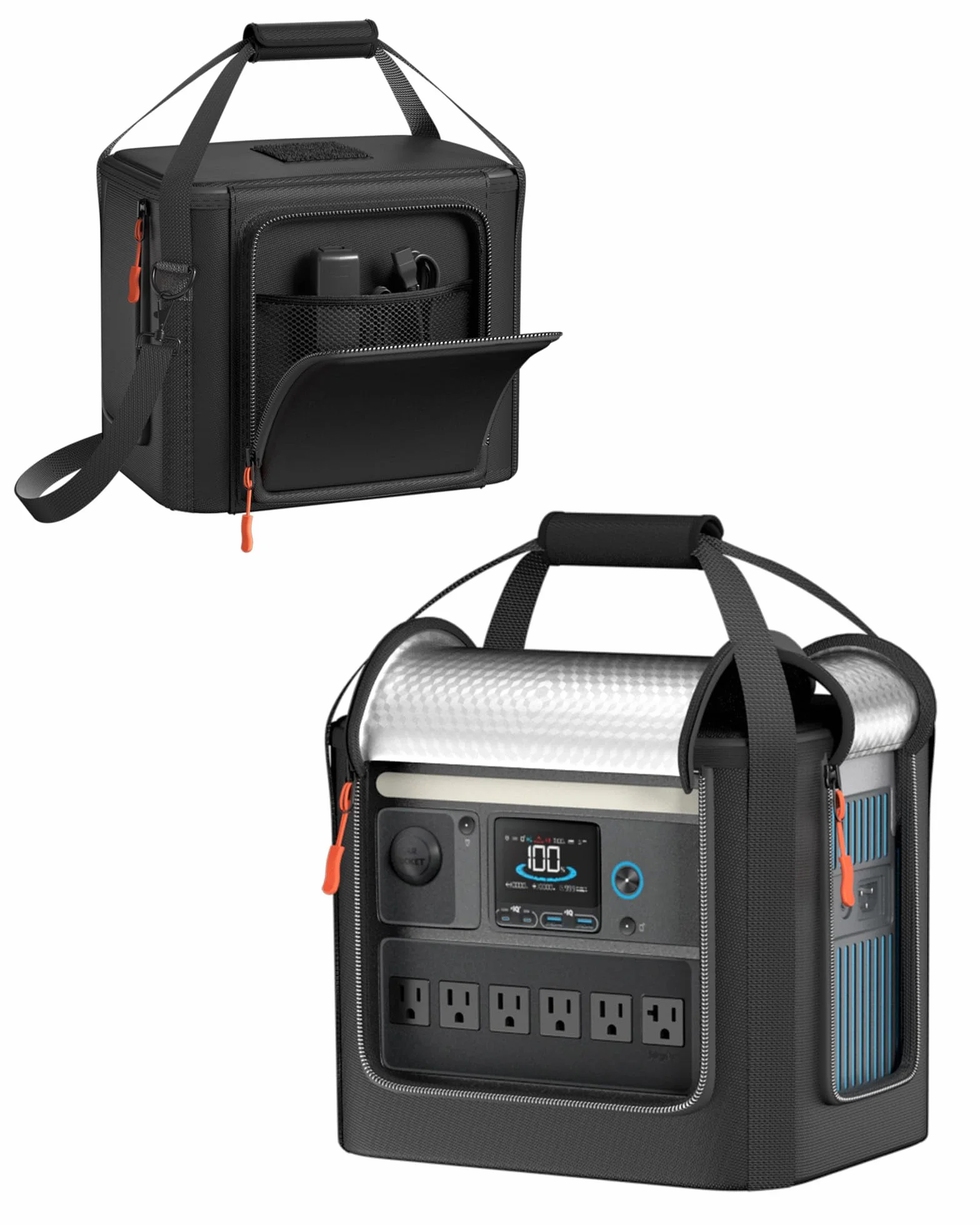 Hautton Funda de Transporte Compatible con Anker SOLIX C1000/C800/C800 Plus – Bolsa Protectora de Viaje Resistente al Agua y a los Golpes, Asa Ajustable, Solo Estuche (Negro)