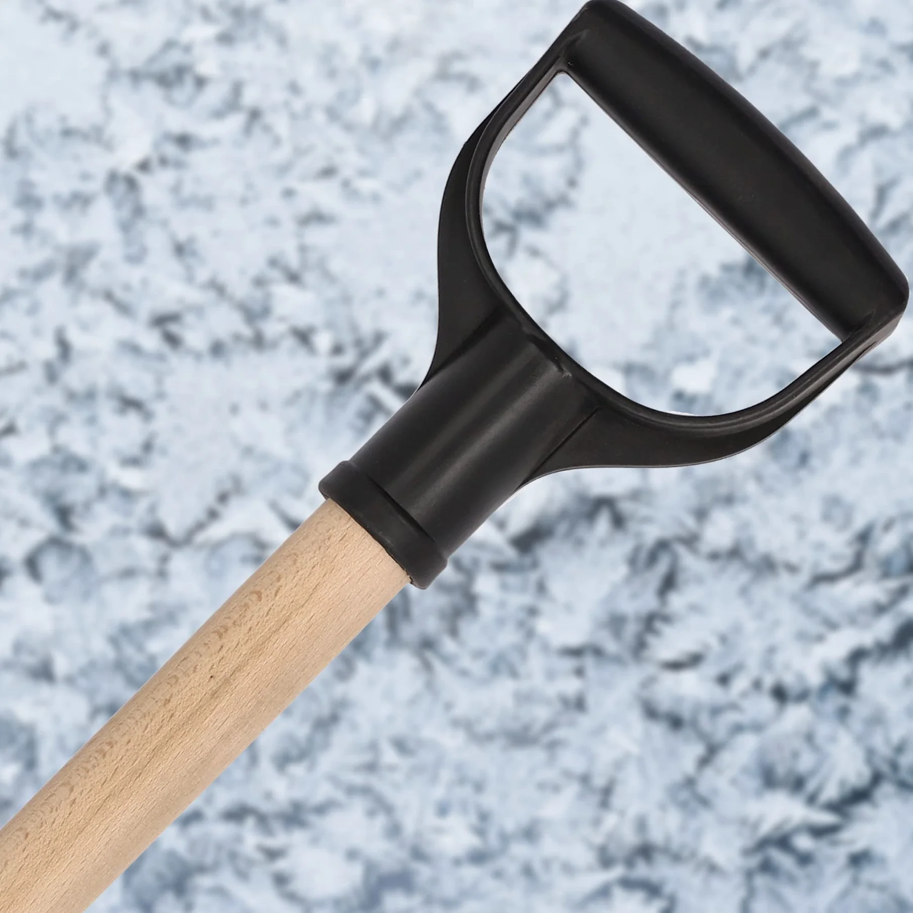 KOTARBAU Pala de Nieve Quitanieves 54cm Plástico Resistente Borde Aluminio Mango Madera